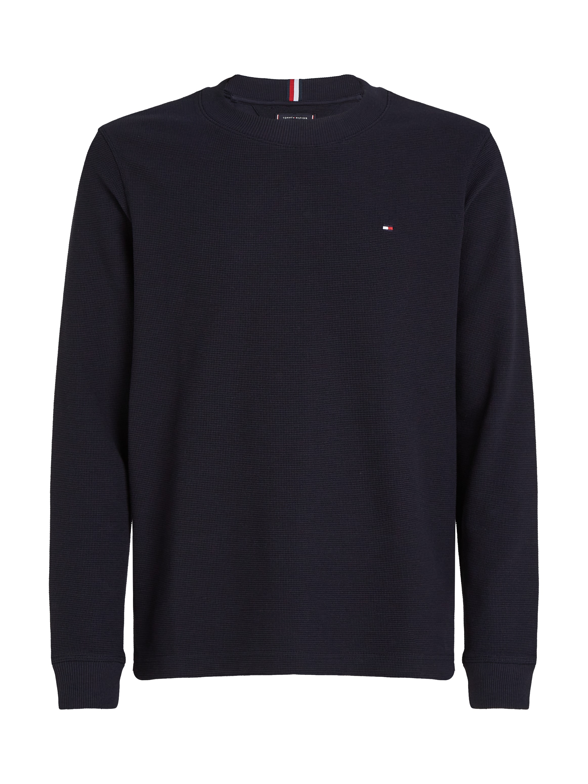 Tommy Hilfiger Rundhalspullover »TEXTURED LS TEE« mit Rundhalsausschnitt