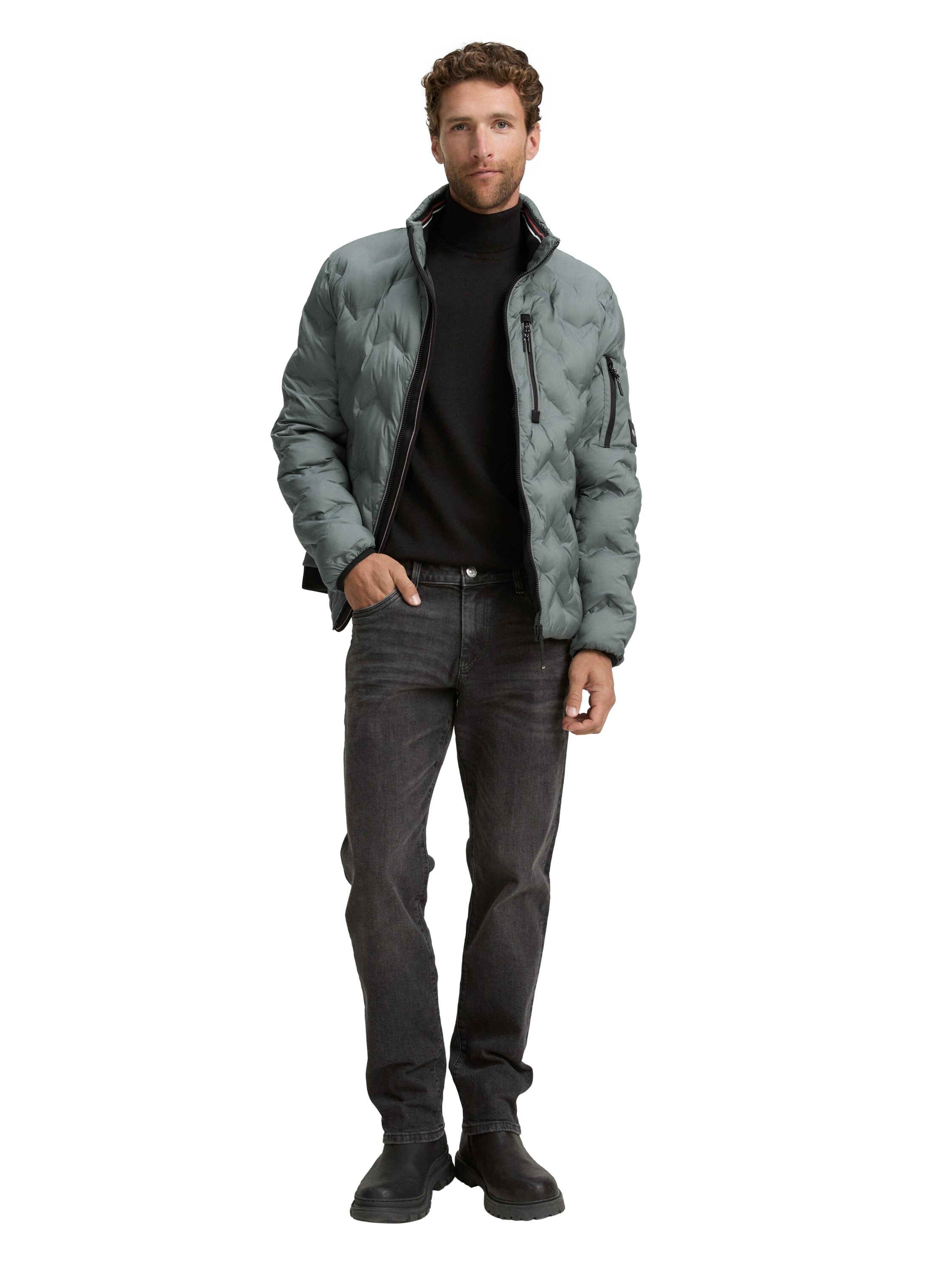 TOM TAILOR Hybridjacke ohne Kapuze mit Taschen und Stehkragen