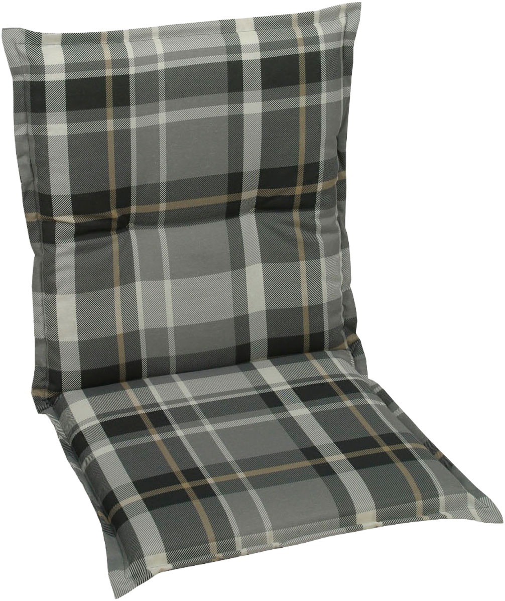 GO-DE Sesselauflage Karo grau - Maße BxLxH ca.: 50 cm x 100 cm x 6 cm