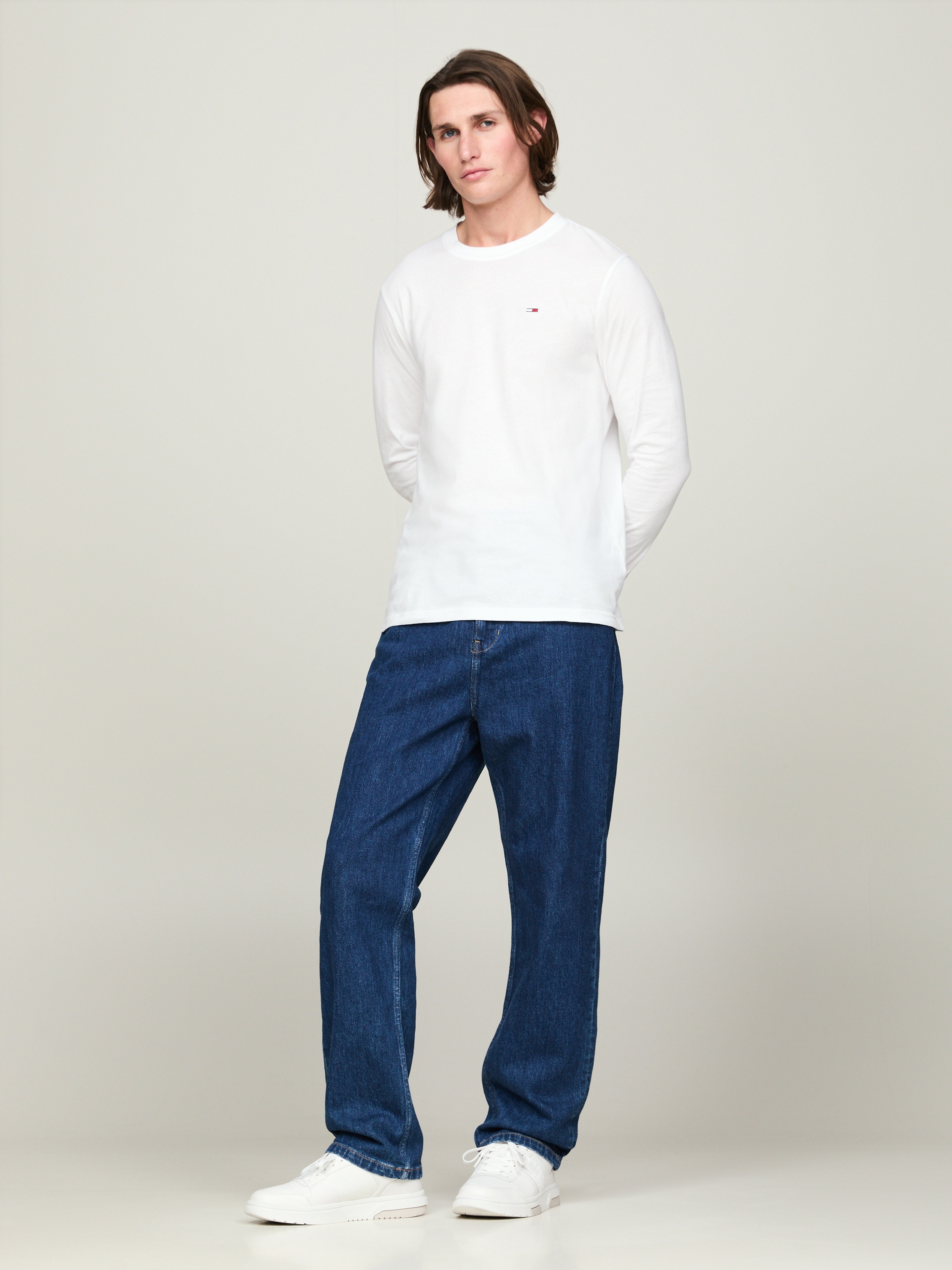 Tommy Jeans Plus Langarmshirt »TJM SLIM 2PACK L/S EXT«, (Packung, 2er-Pack), mit Rundhalsausschnitt