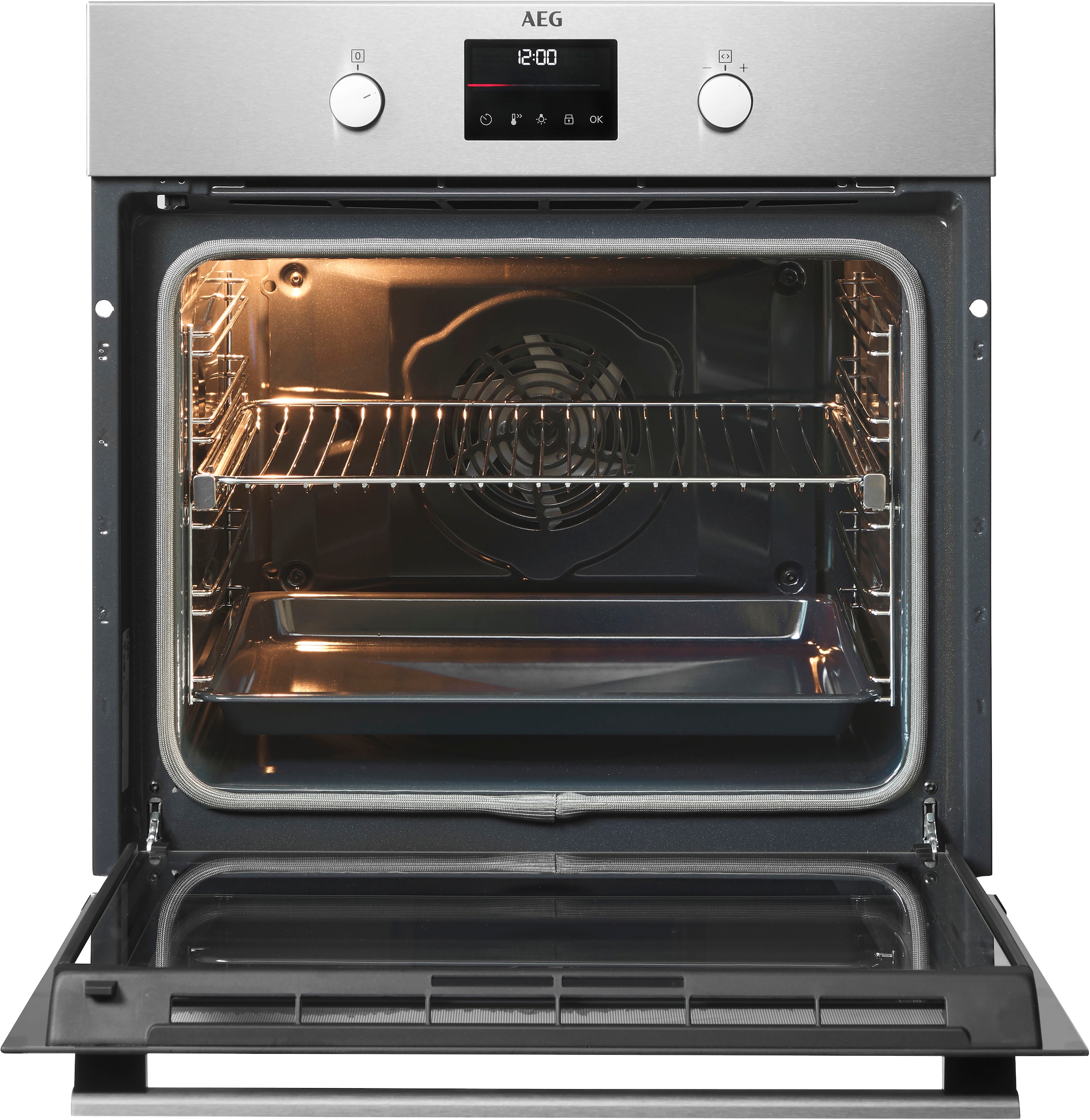 AEG Einbaubackofen 6000 »BPS335061M 949 498 251«, mit 1-fach-Teleskopauszug, Pyrolyse-Selbstreinigung