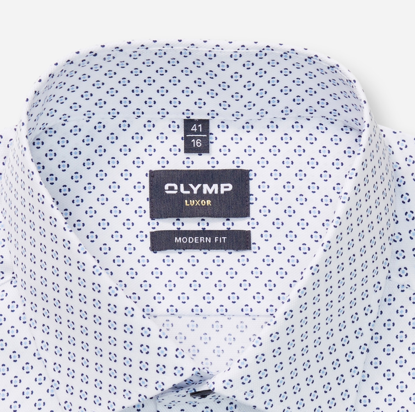 OLYMP Langarmhemd »Luxor«, modern fit, Businesshemd, gemustert, New-Kentkragen