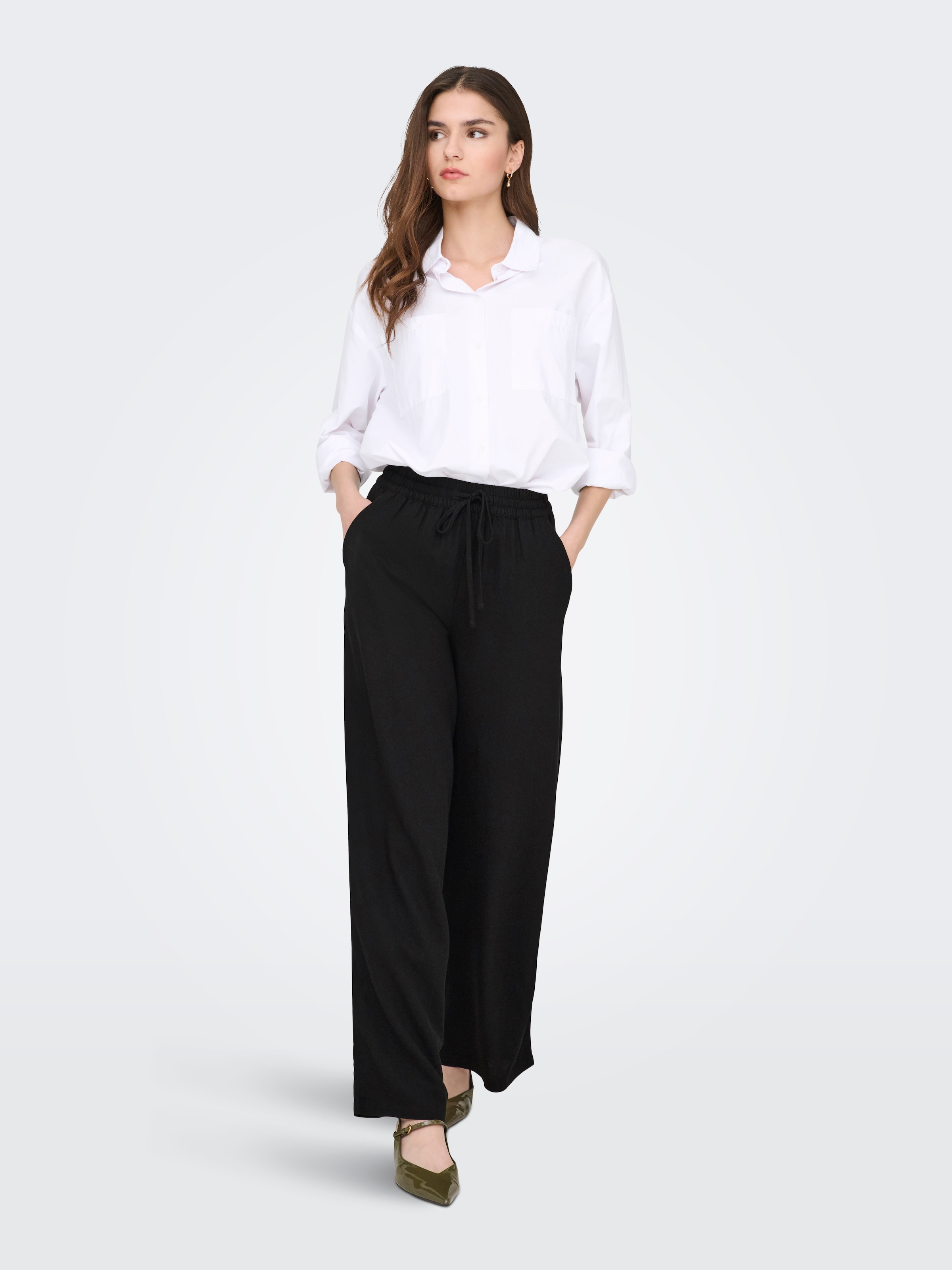 JDY Schlupfhose »JDYSAY LINEN HW WIDE PANT WVN NOOS«  Sommerhose mit Leinen
