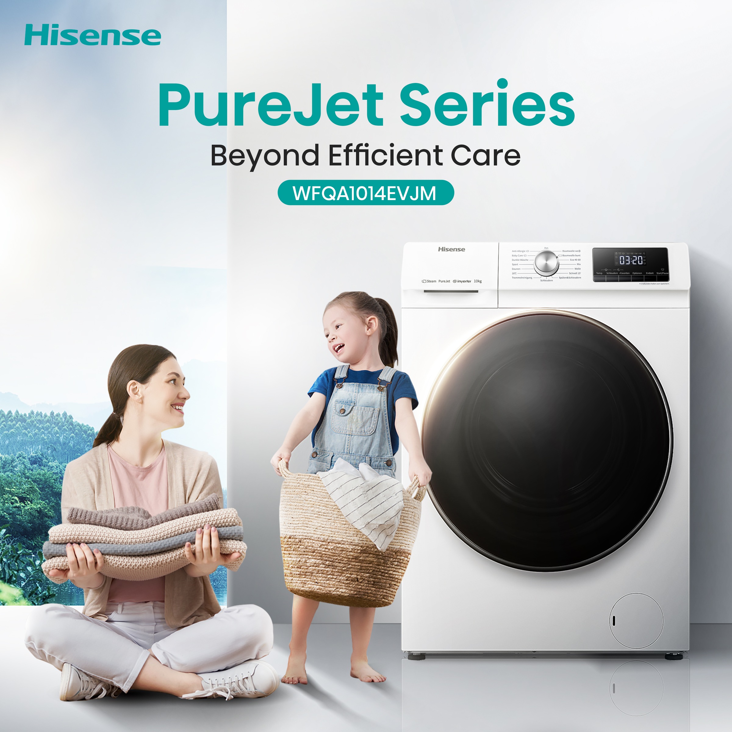 Hisense Waschmaschine WFQA1014EVJM »WFQA1014EVJM«, 10 kg, 1400 U/min