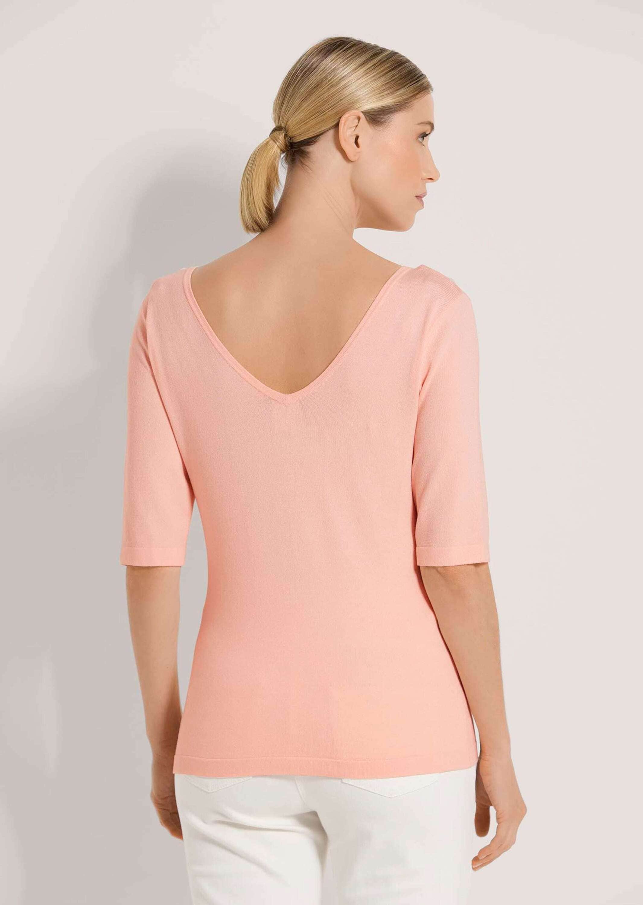 MADELEINE Longpullover »Pullover Halbarm-Pullover mit V-Ausschnitt«