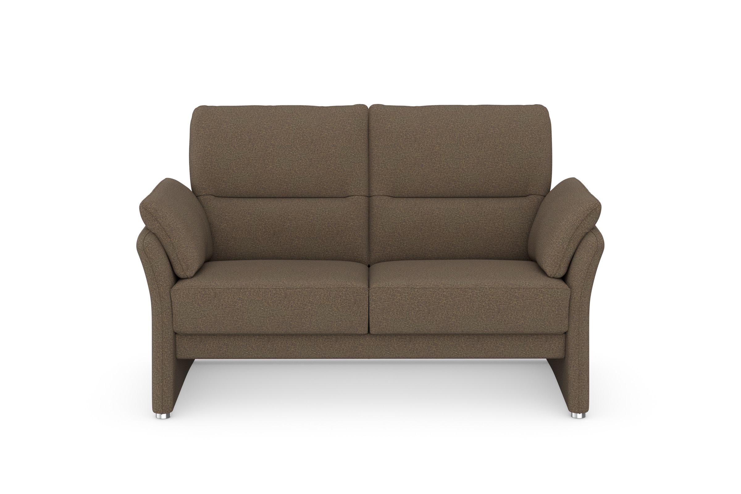 DOMO collection 2-Sitzer »Pina, schmale Armlehnen, mit Federkern, kompakt & elegant« Hoher Sitzkomfort, Feinstruktur, stone, Breite 159 cm