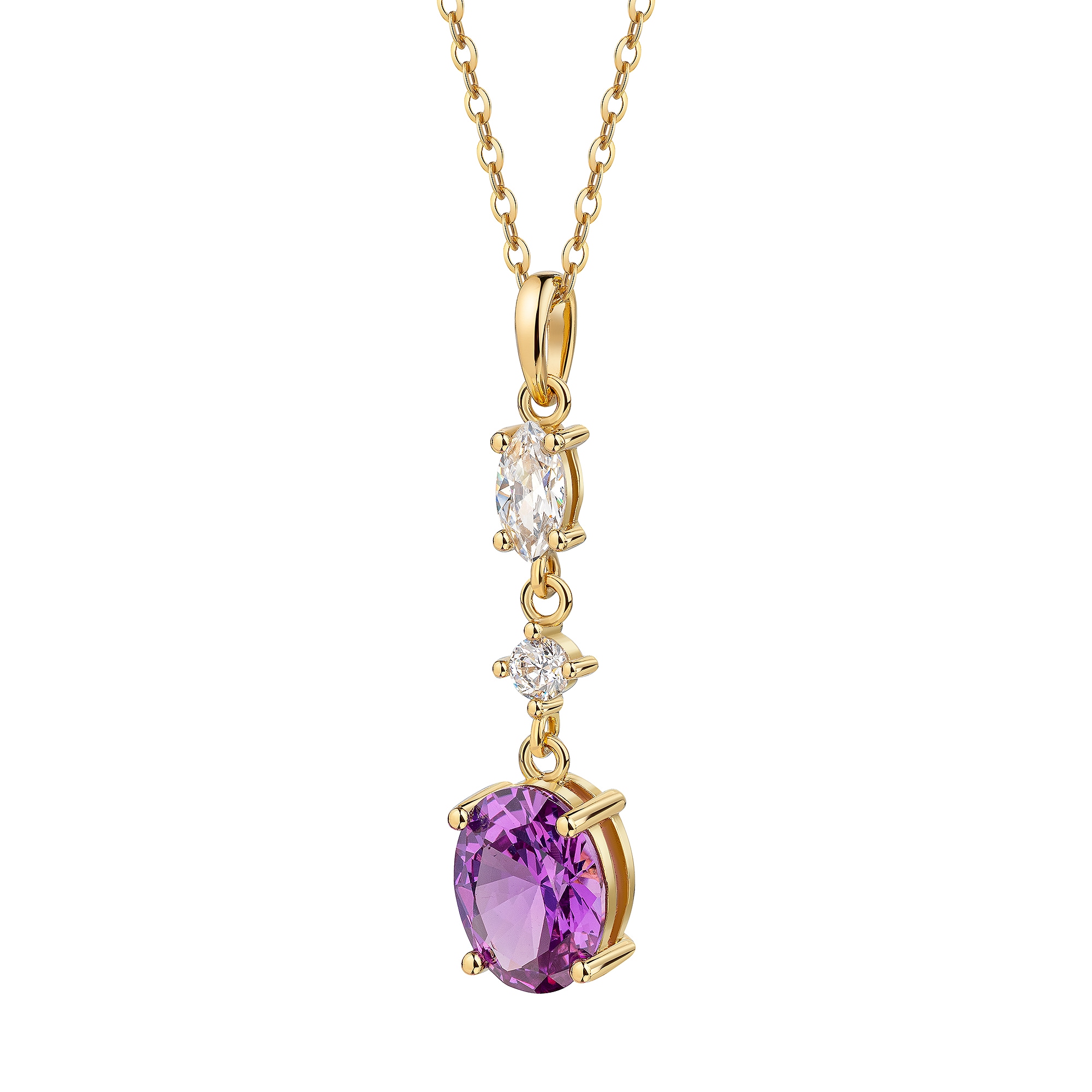 Firetti Kette mit Anhänger »Schmuck Geschenk Silber 925 Halsschmuck Halskette« mit Stein (synth.), Zirkonia (synth.)