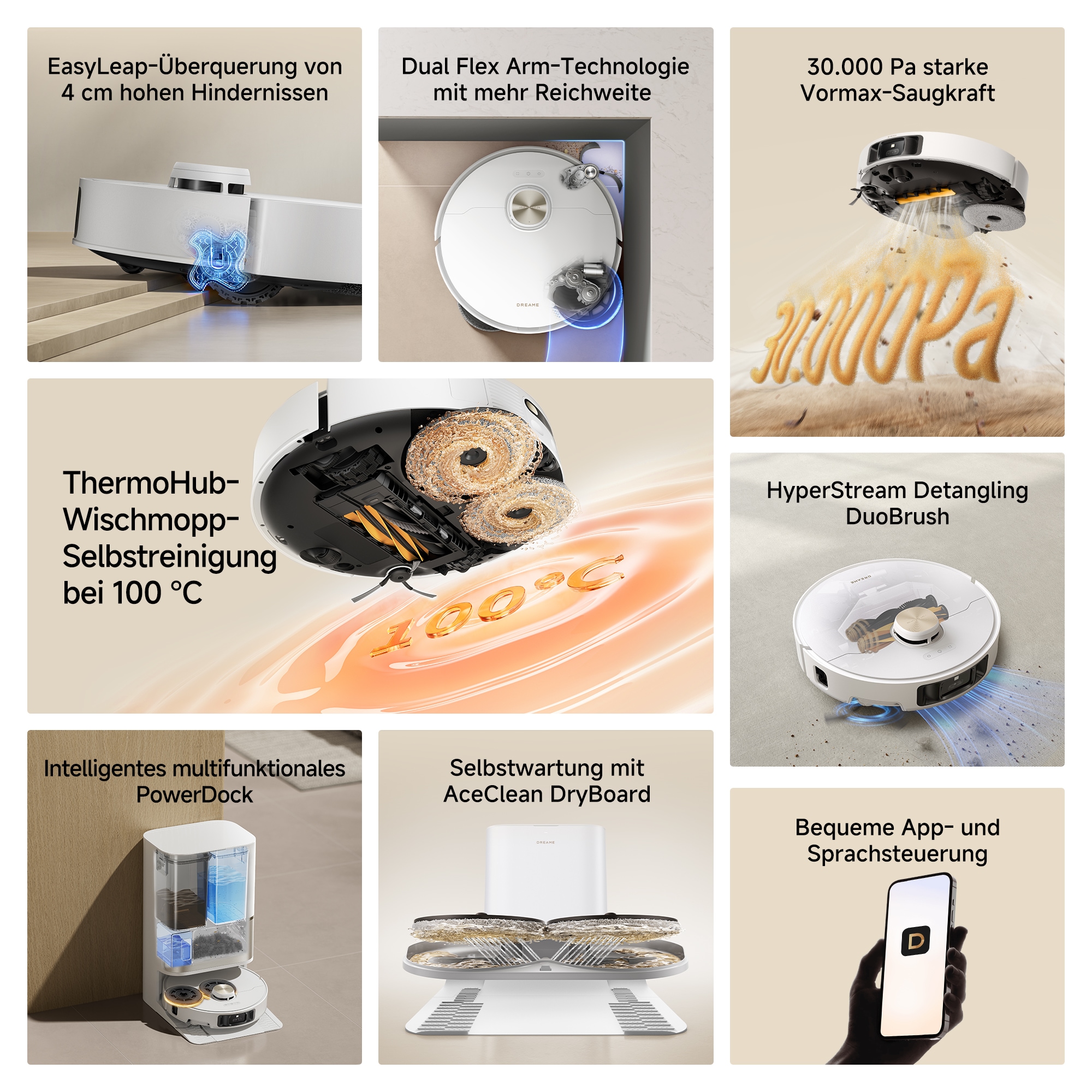 Dreame Saugroboter »L50s Pro Ultra« Basisstation, App-Steuerung