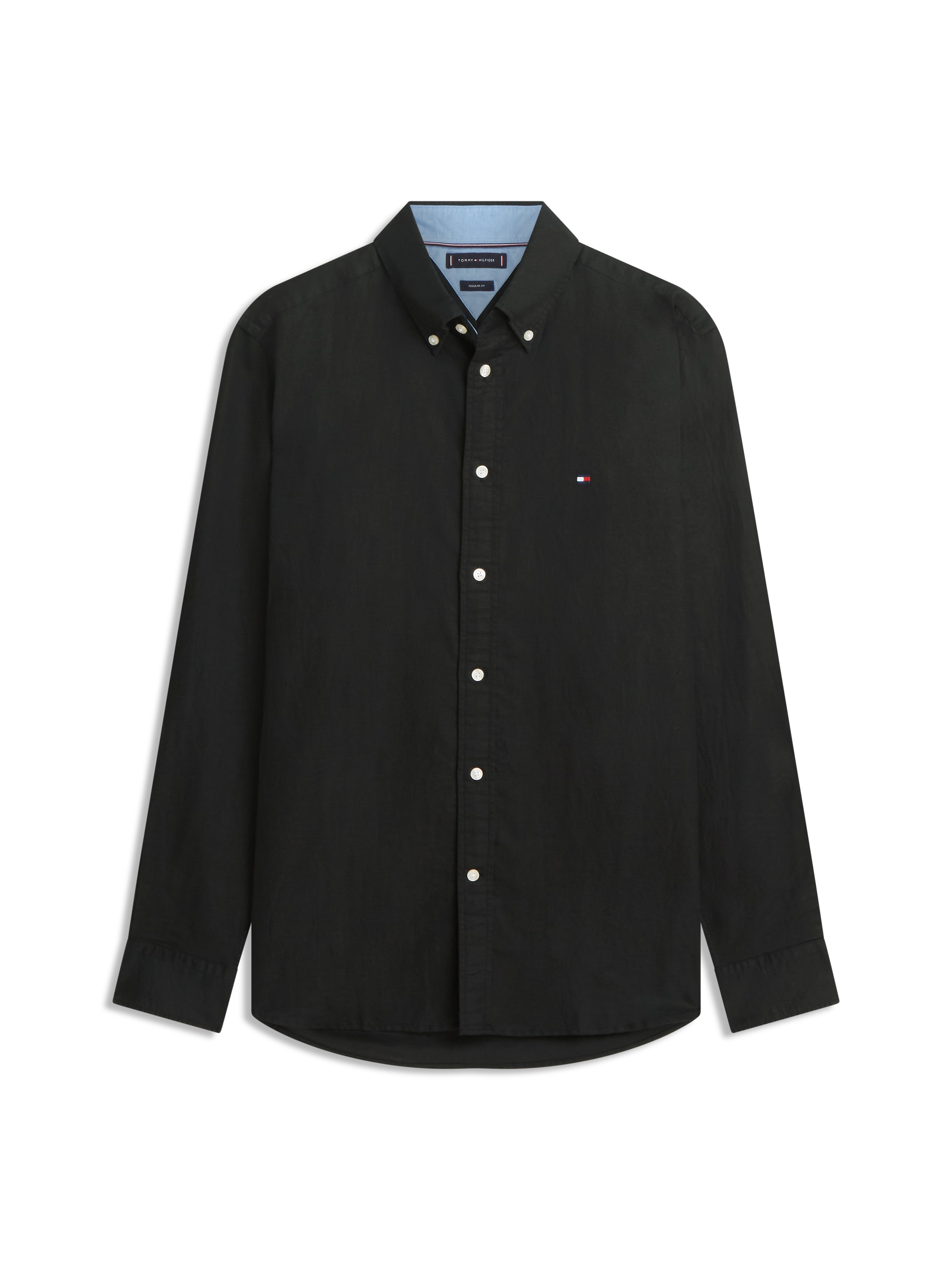 Tommy Hilfiger Langarmhemd »LINEN BLEND SOLID BTD« regular fit, Button-down-Kragen
