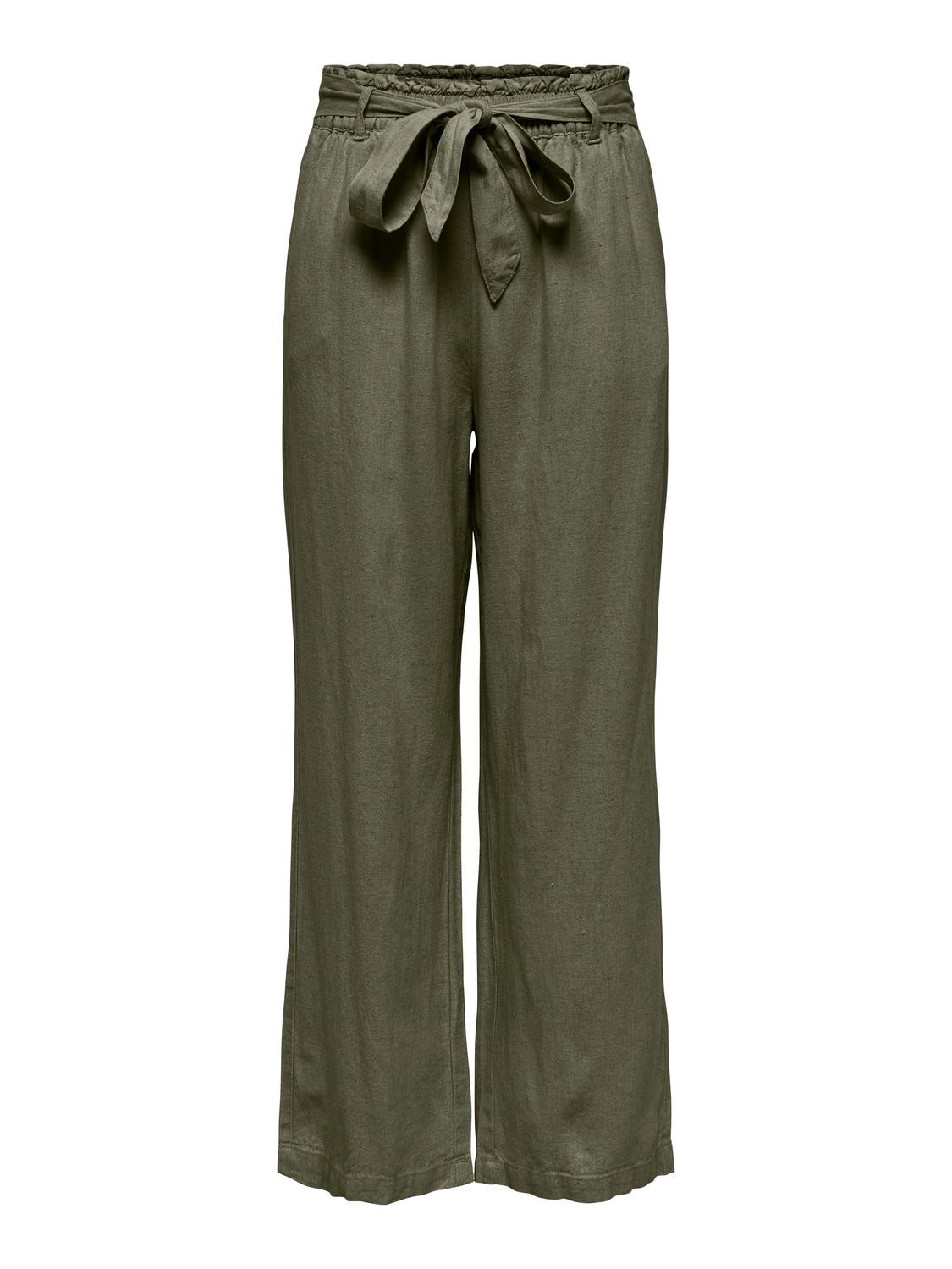 JDY Culotte »JDYSAY MW LINEN BELT PANT WVN NOOS«