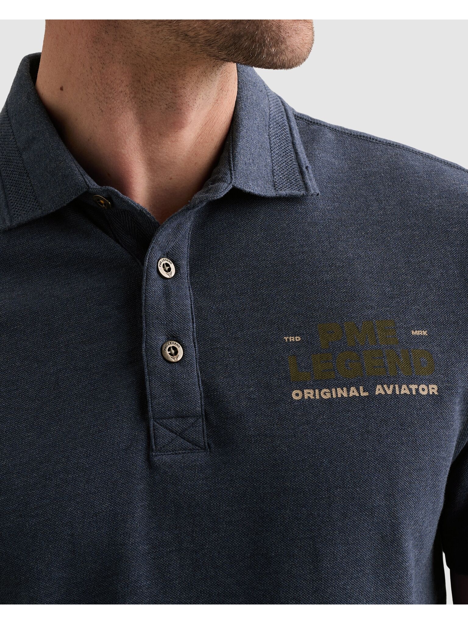 PME LEGEND Poloshirt Aufgesetzte Ärmeltasche mit Marken- Label