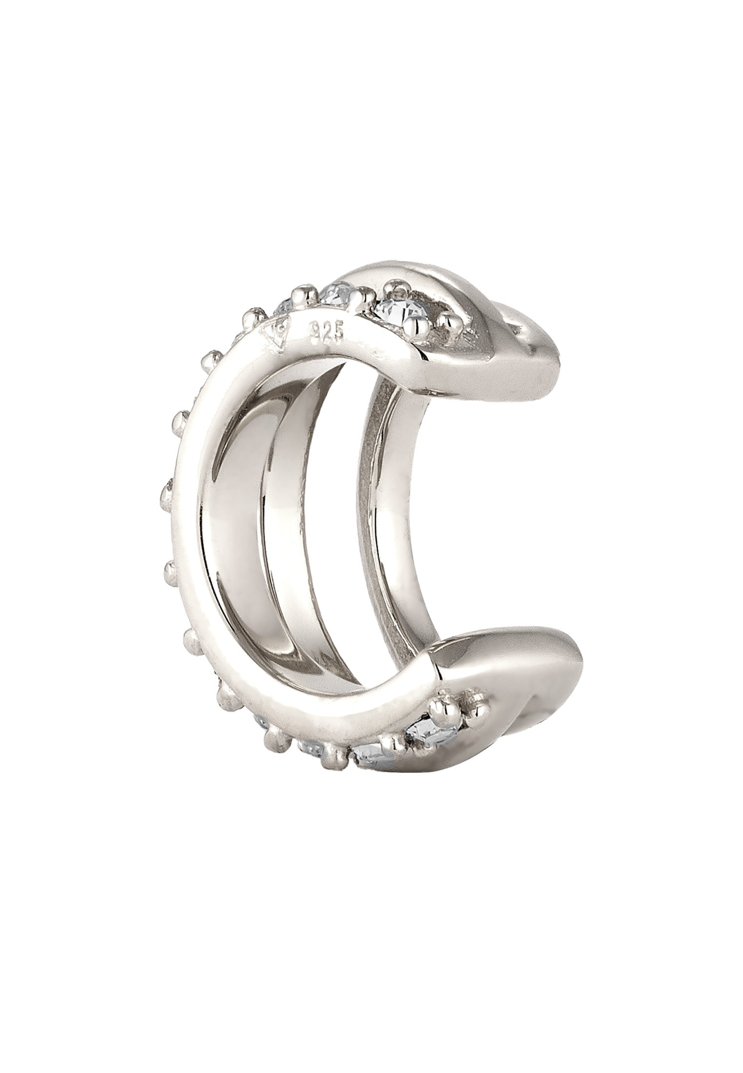 Elli Ohrklemme »Ohrringe Earcuff Single Glas Kristalle Weiß 925 Sterling Silber«