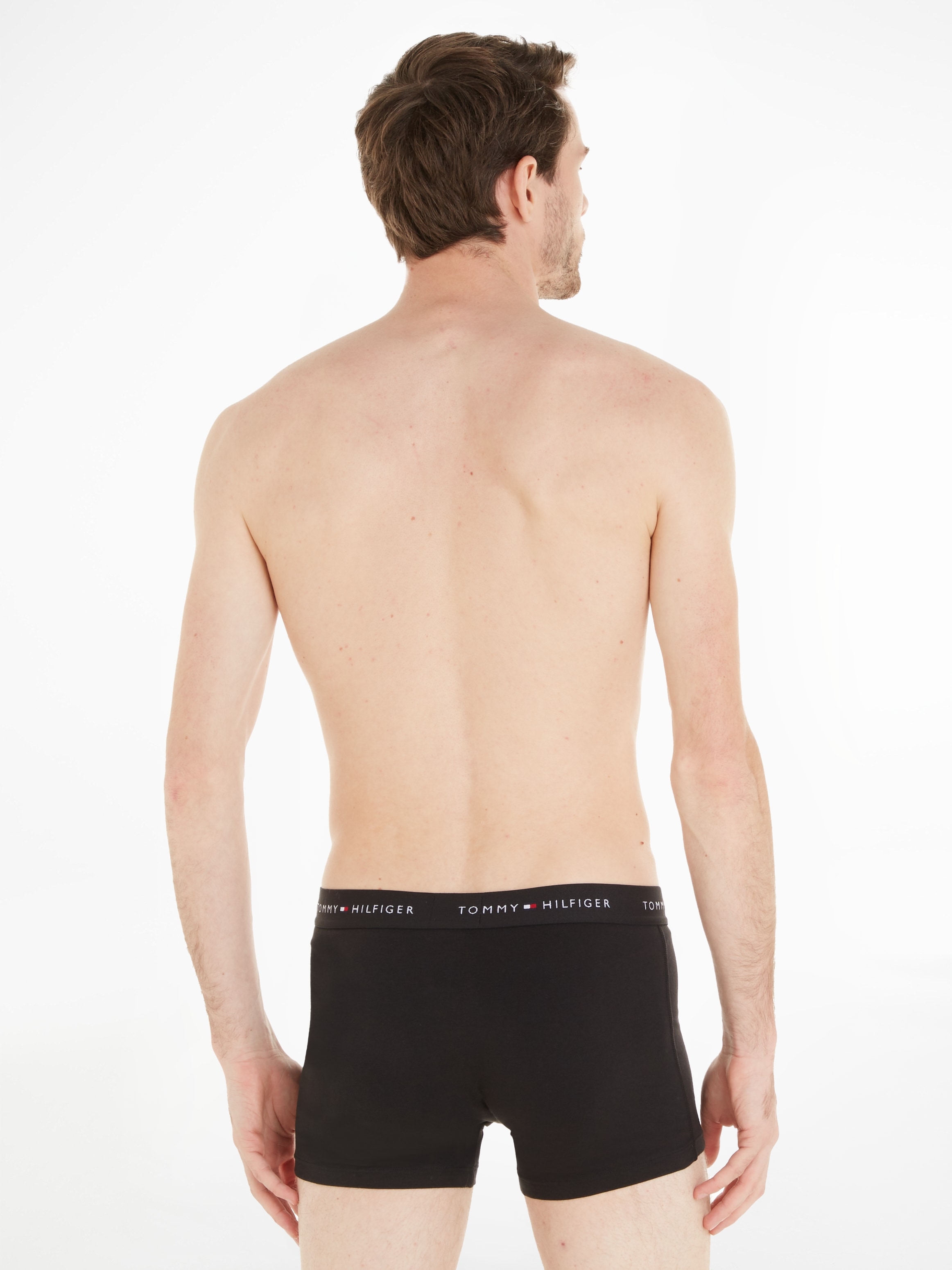 Tommy Hilfiger Underwear Boxer »TRUNK 3 PACK«, (3 St.), mit kontrastfarbenem Logobund