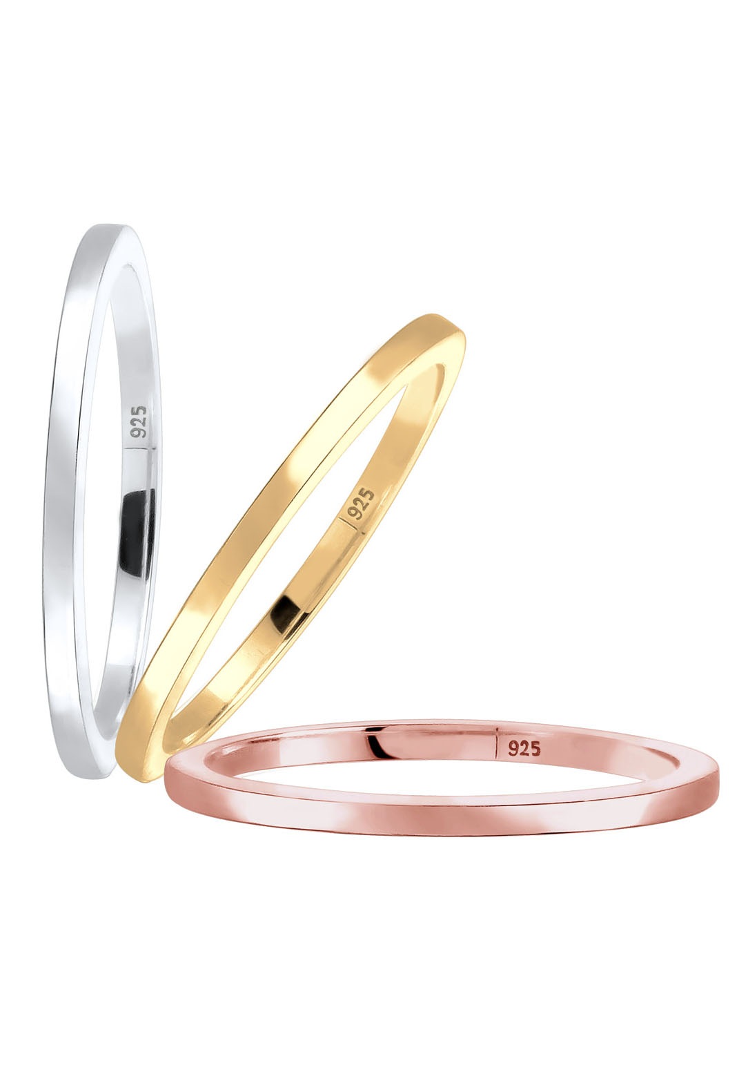 Elli Ring-Set »Elli Ring Set Basic Stacking Tricolor, 0603361015«, (Set, 3 tlg.)