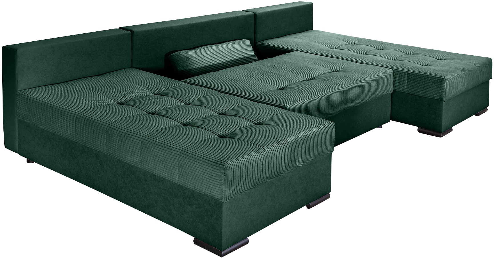 COLLECTION AB Wohnlandschaft »Josy, U-Form, Schlafsofa mit Bettkasten«, (Cord-/Mix), flexible Recamiere, Breite: 269cm, inklusive Rückenkissen, Cord/Mix