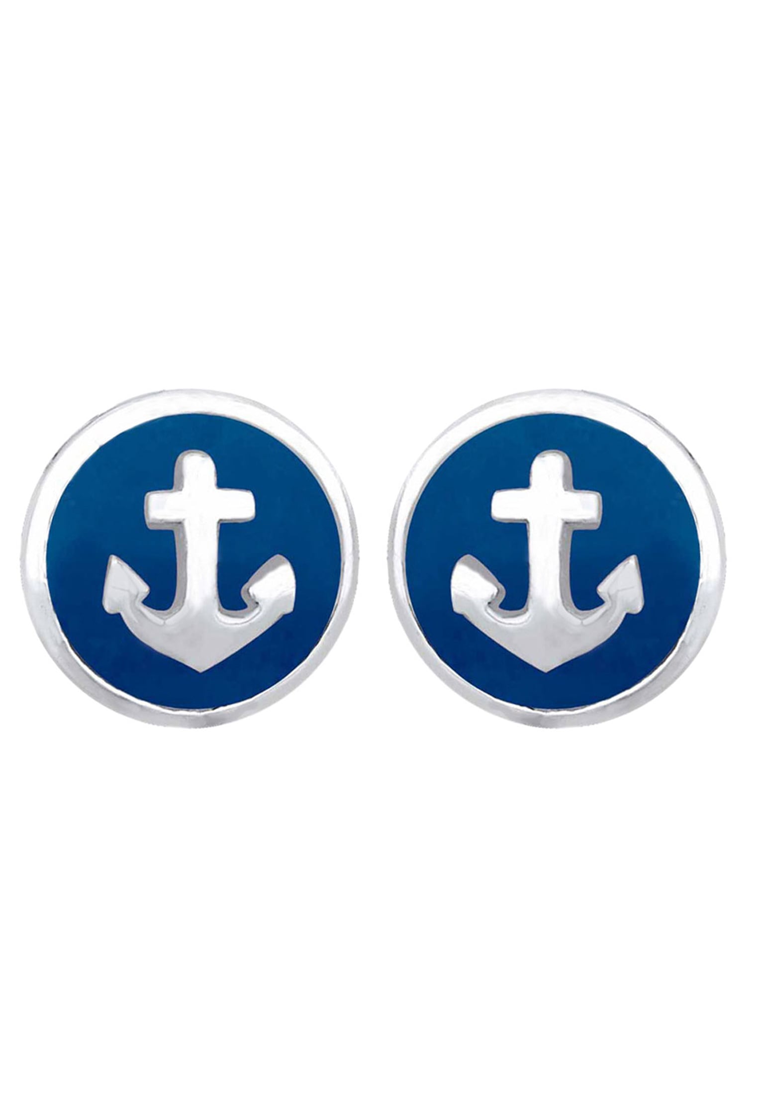 Elli Paar Ohrstecker »Ohrringe Anker Maritim Emaille Trend 925 Silber«