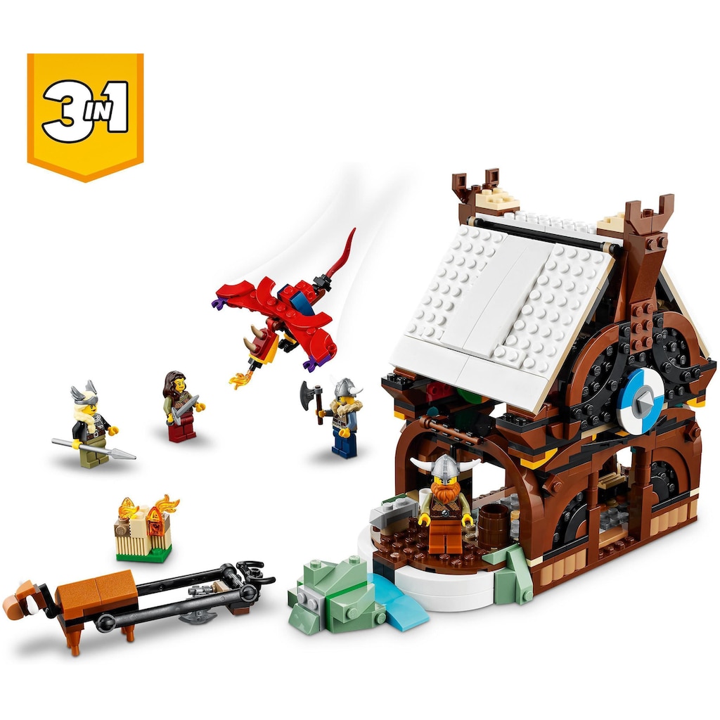 LEGO® Konstruktionsspielsteine »Wikingerschiff mit Midgardschlange (31132), LEGO® Creator 3in1«, (1192 St.)