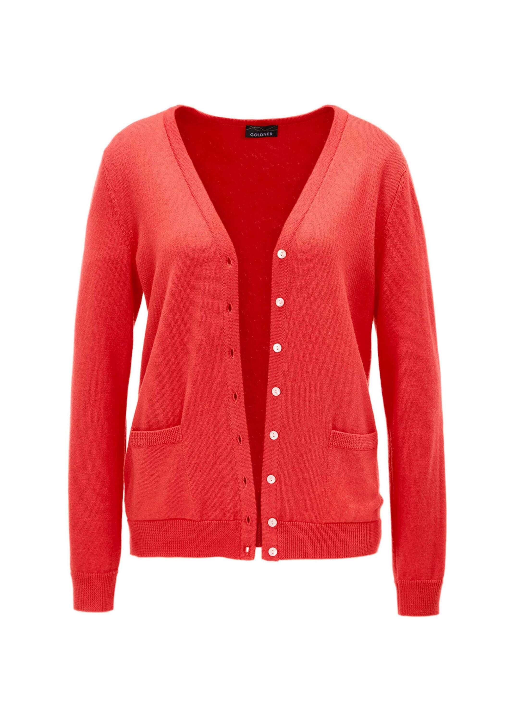 GOLDNER Strickjacke »Uni Merino-Cardigan Langarm« Reine Merinowolle