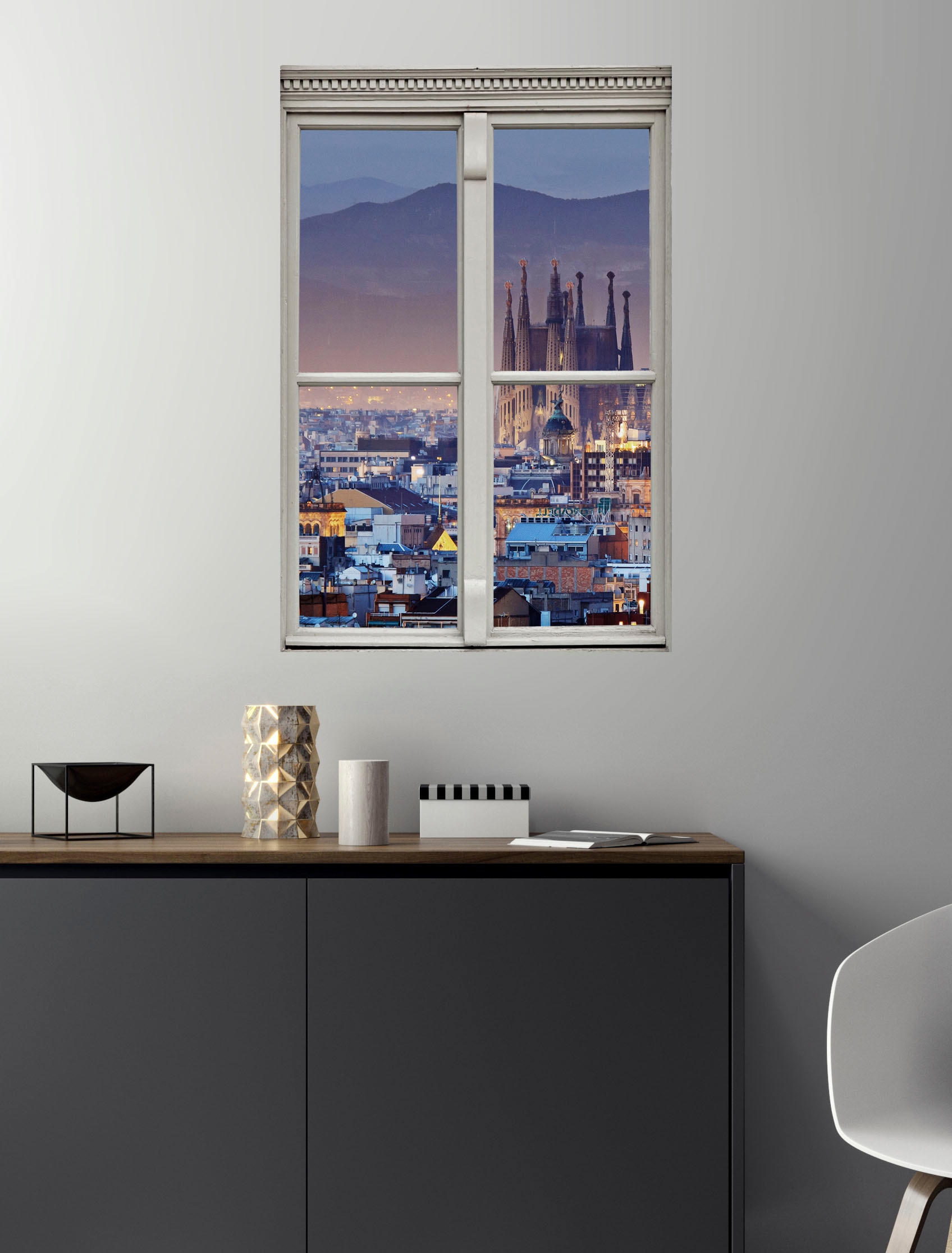 queence Wandsticker »Stadt« Wandsticker, Wandbild, selbstklebend, 3D, Fenster