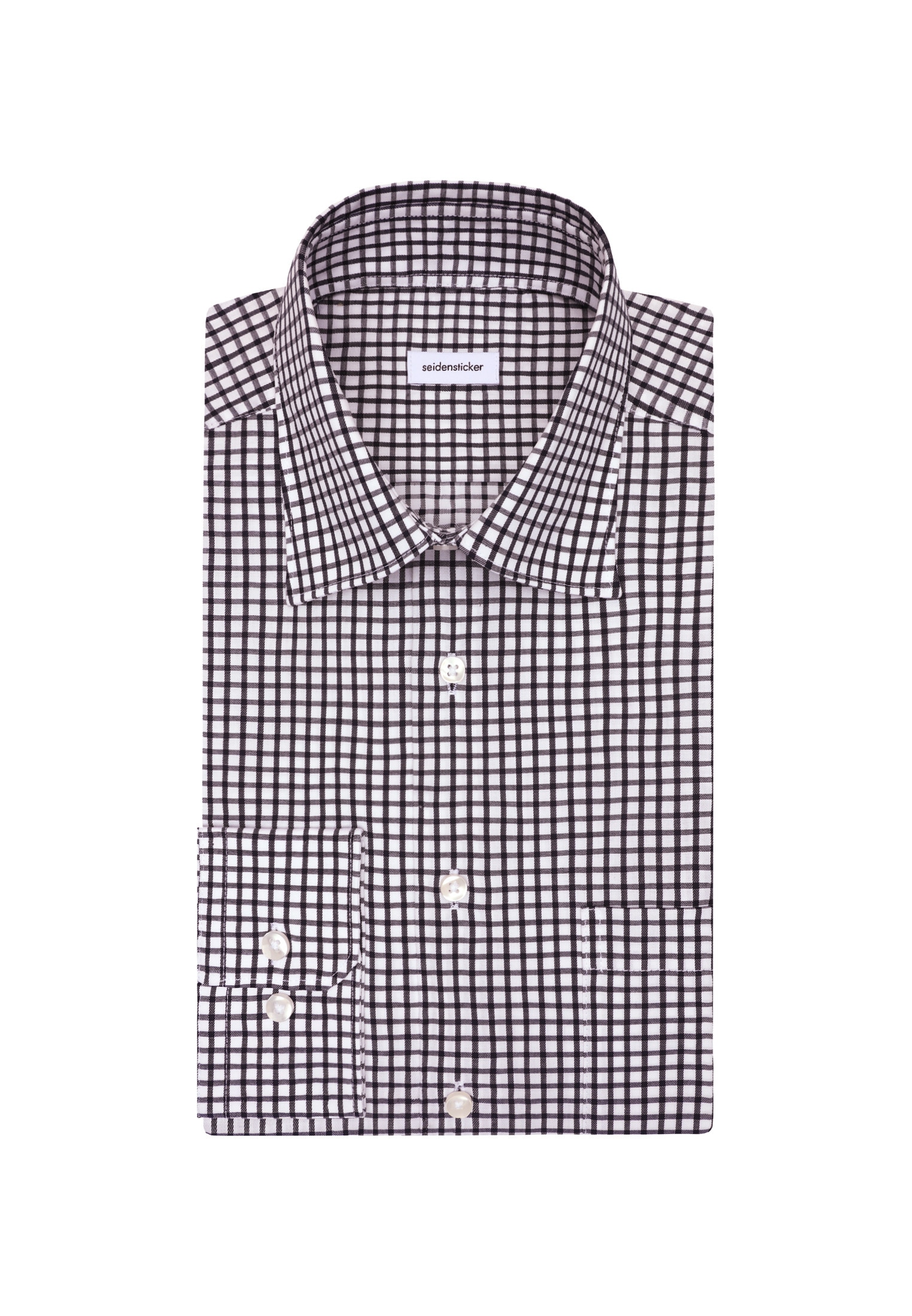 seidensticker Businesshemd »Schwarze Rose«, Regular 1/1 Covered-Button-Down-Kragen Karo