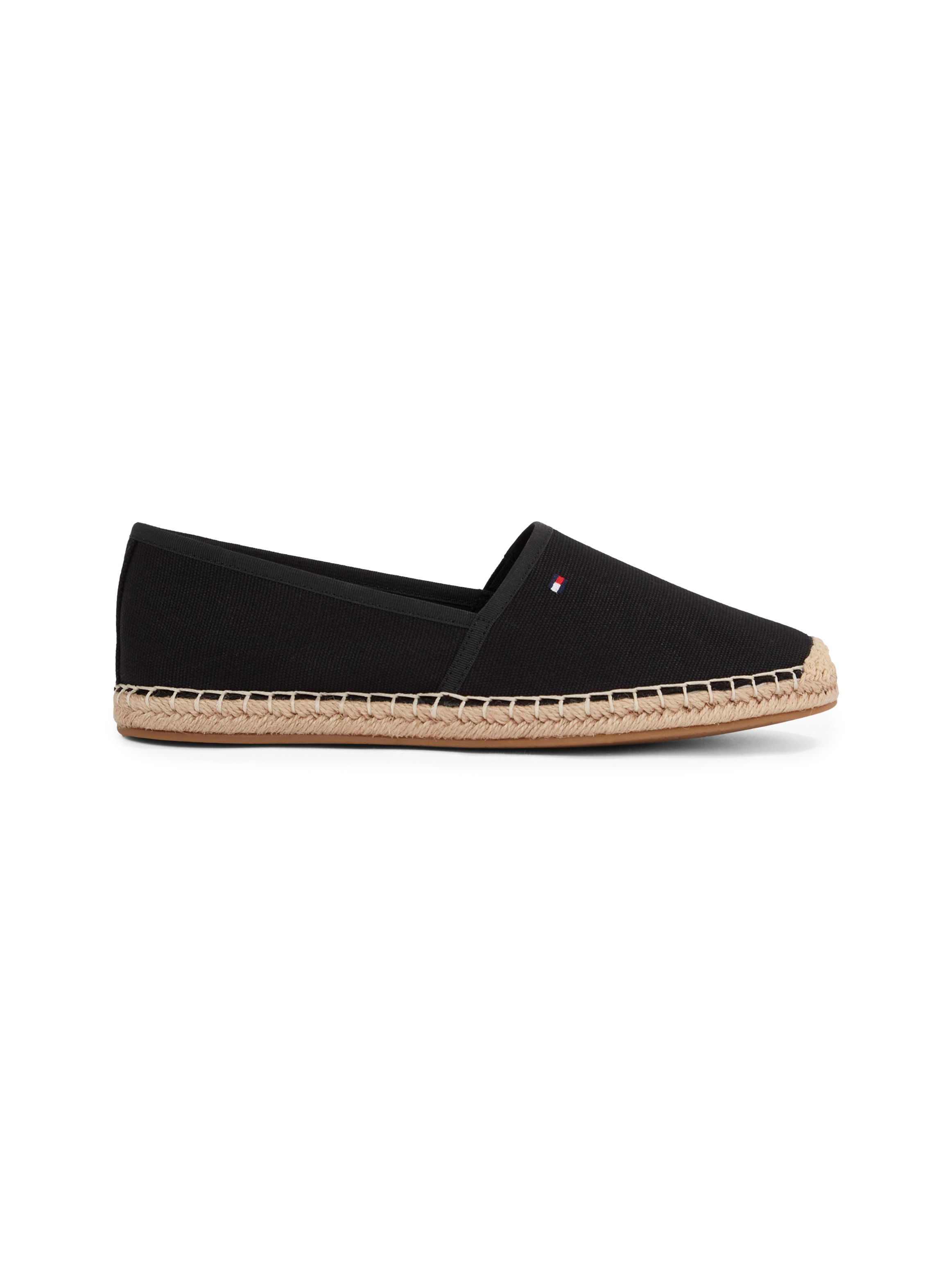 Tommy Hilfiger Espadrille »FLAG CANVAS ESPADRILLE«, Slipper, Flats, Bequemschuh mit Bastbezug und Ziernähten