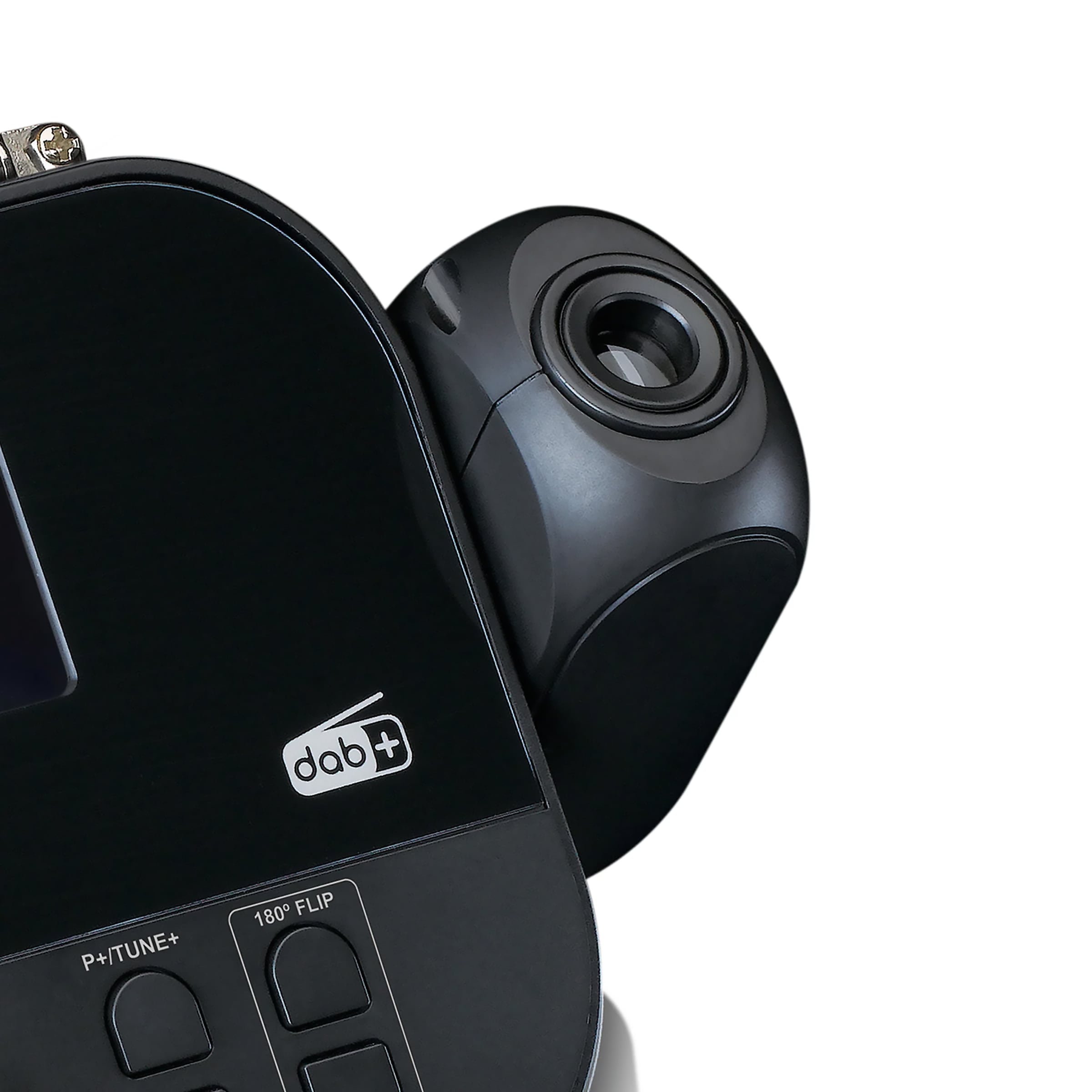 Lenco ( Digitalradio (DAB+) | FM-Tuner ) DAB+/FM‑Radiowecker mit Zeitprojektion, Dual‑Alarm, Sleep‑Timer