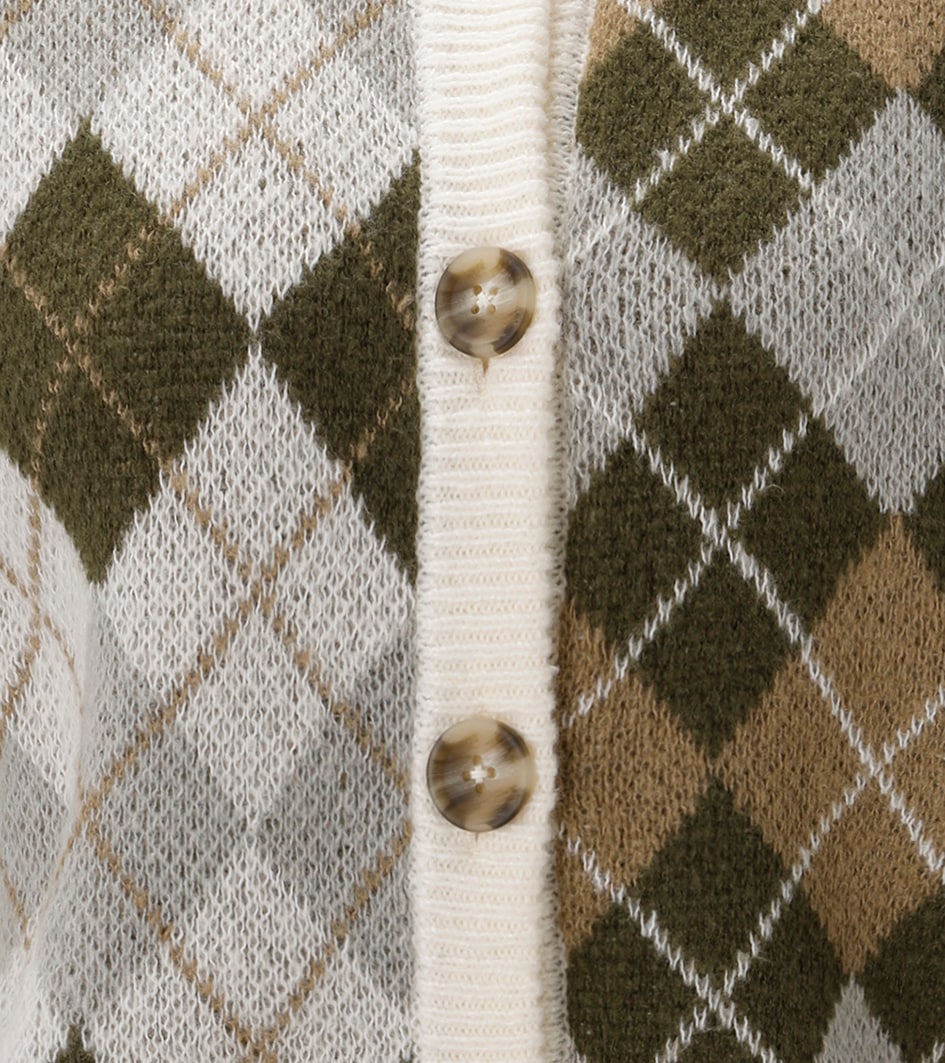 Aniston CASUAL Strickjacke im trendfarbenen Rauten-Muster-Mix - NEUE KOLLEKTION