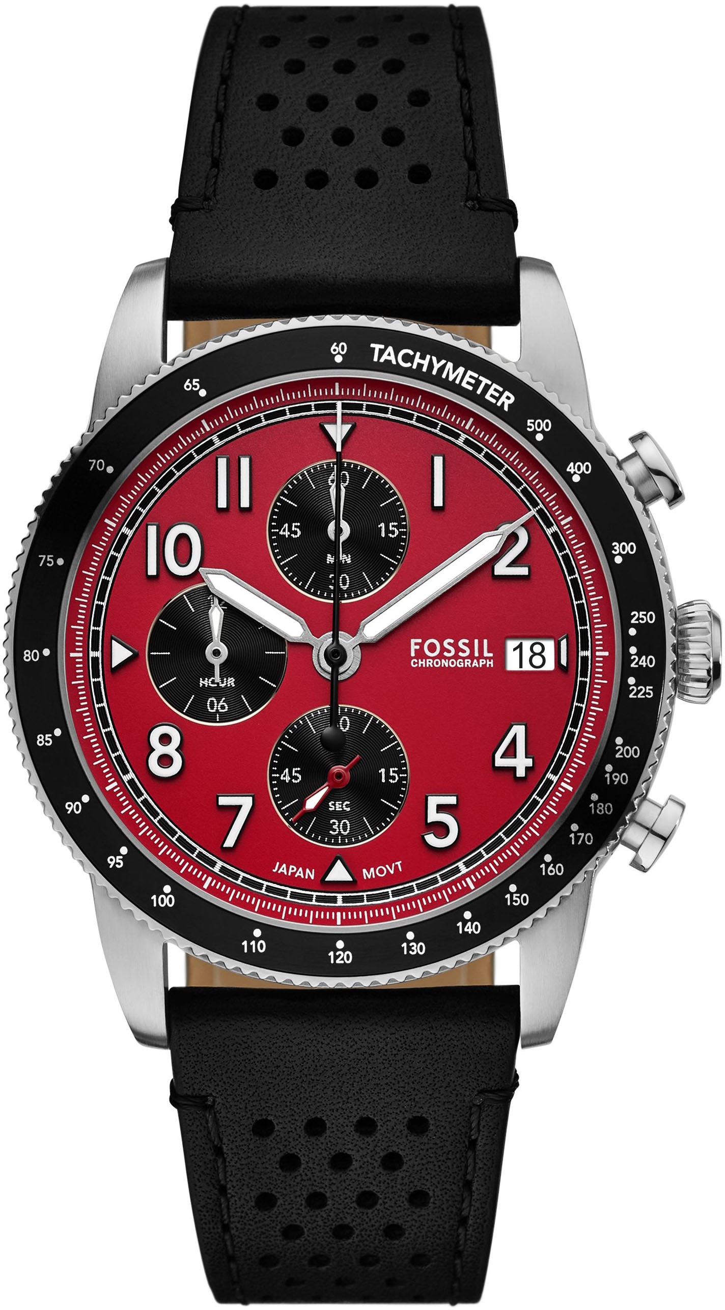 Fossil Chronograph »SPORT TOURER«, Quarzuhr, Armbanduhr, Herrenuhr, Lederarmband, analog, Tag
