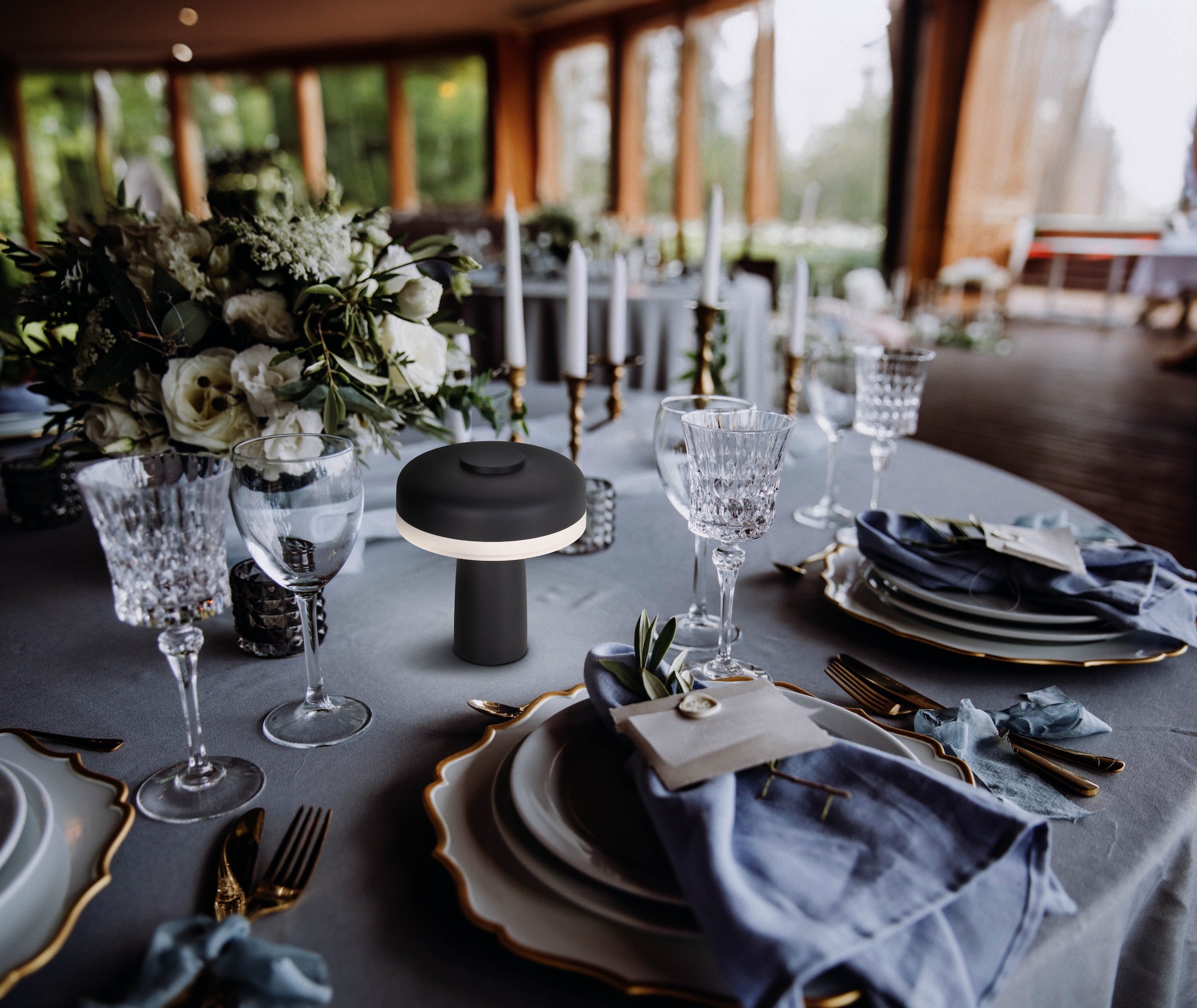 näve LED Tischleuchte »Pilu« LED-Modul 1 Stk. Warmweiß Akku, inkl. USB-Kabel 80cm, stufenweise dimmbar per Berührungssensor