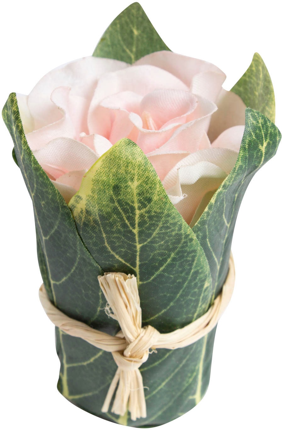 Botanic-Haus Kunstblume »Rosenarrangement mit Blättern umwickelt«