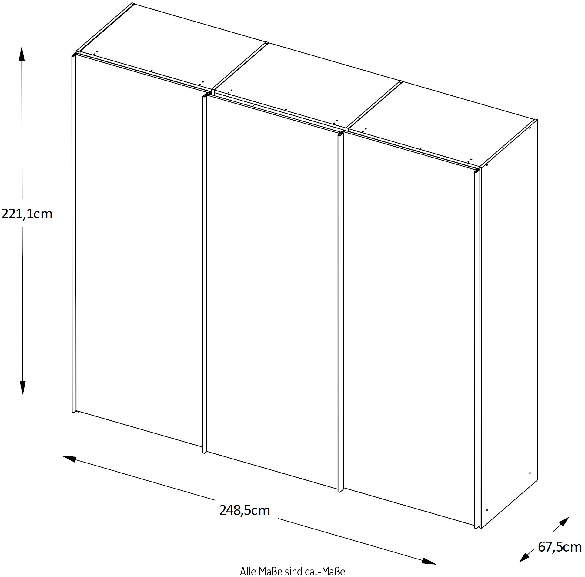 STAUD Schwebetürenschrank »Sinfonie Plus, edles Design in hochwertiger Qualität, Made in Germany« Mit Spiegeltür und vier verschiedenen Ausstattungsvarianten