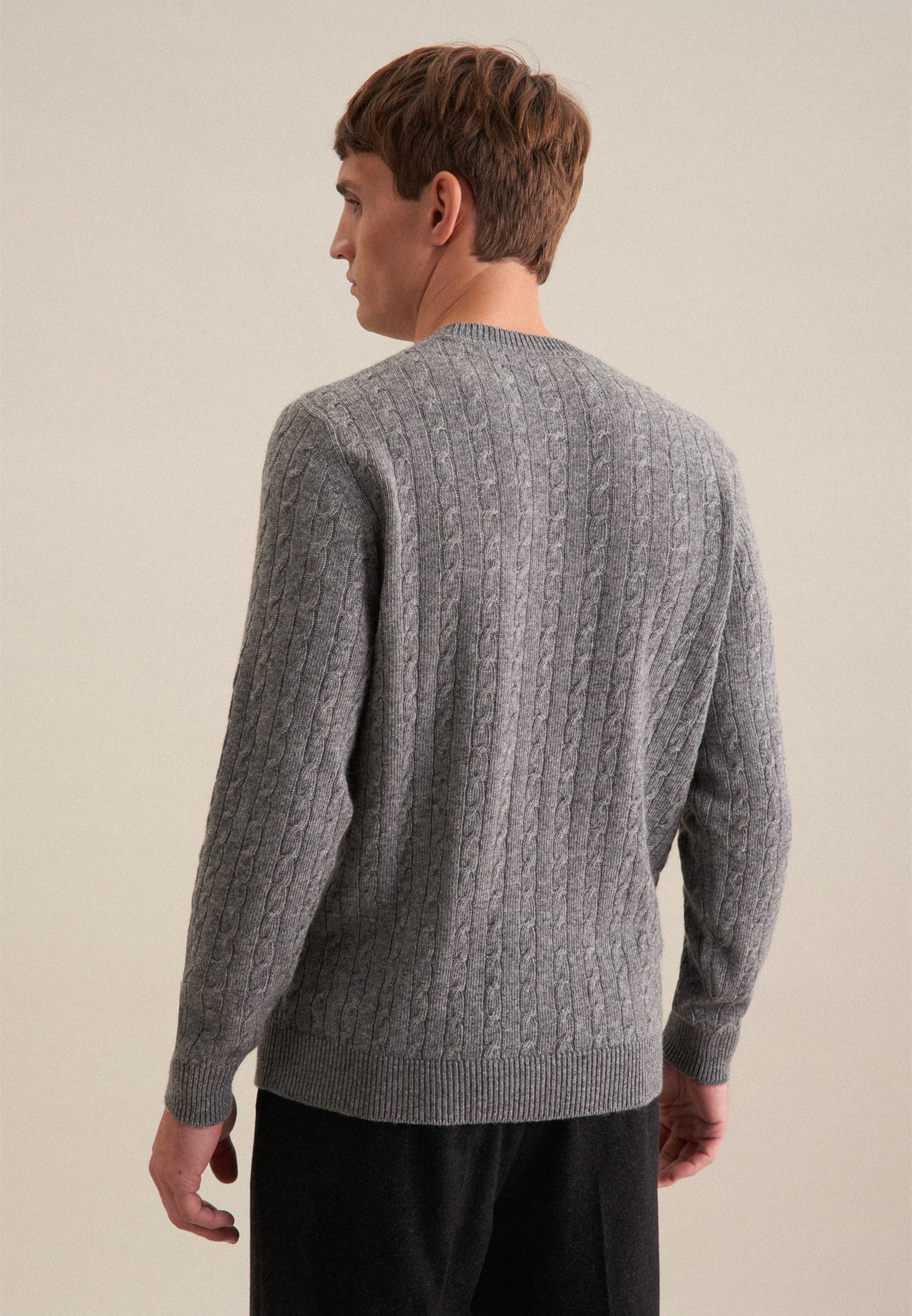 seidensticker Strickpullover »Regular«, Langarm Rundhals Zopfmuster