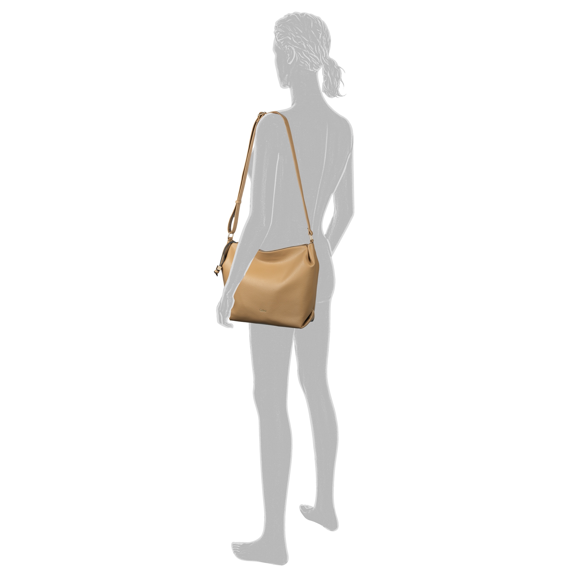 Gabor Hobo »Telia« dezente Falten, eleganter Reißverschlusszipper mit goldenem Zierkubus