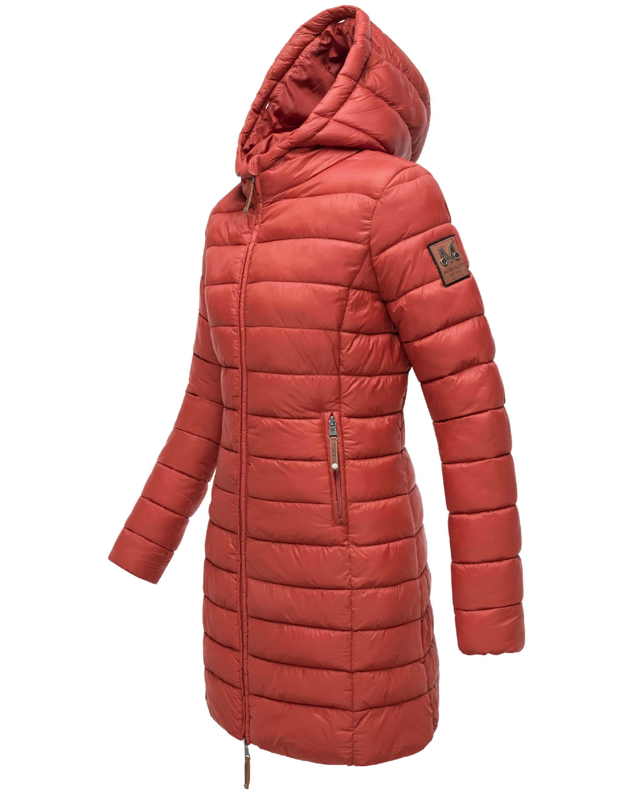 Marikoo Steppmantel »Steppmantel Rose-Stepp«, zeitloser Winterparka mit großer Kunstfellkapuze