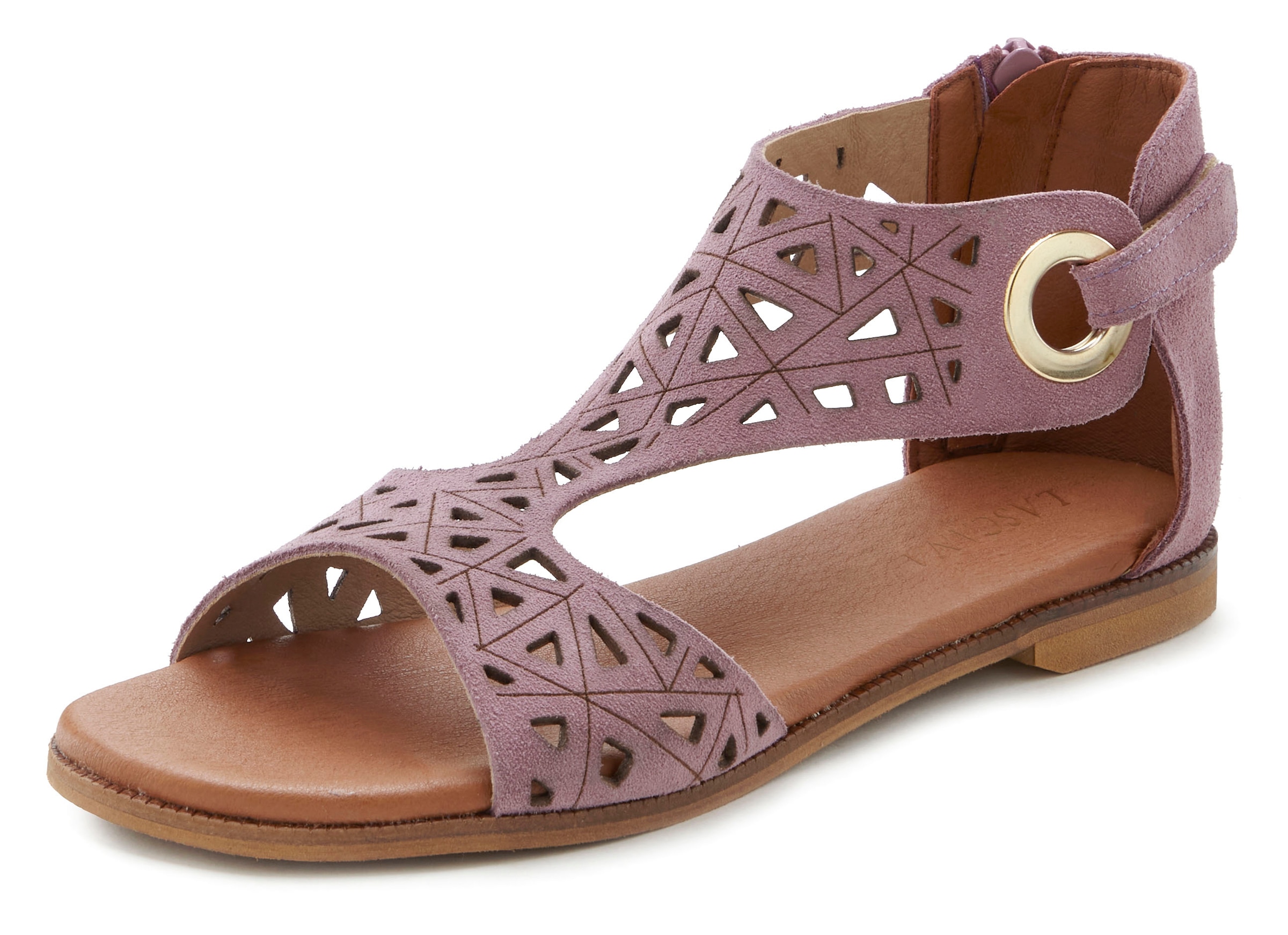 LASCANA Sandale, Sandalette, Sommerschuh aus hochwertigem Leder mit Cut-Outs