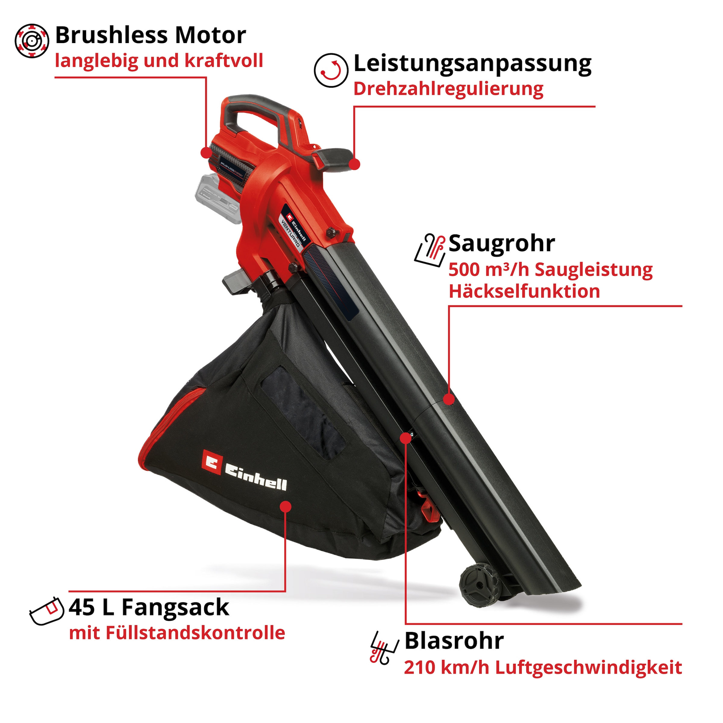 Einhell Akku-Laubsauger »VENTURRO 18/210«