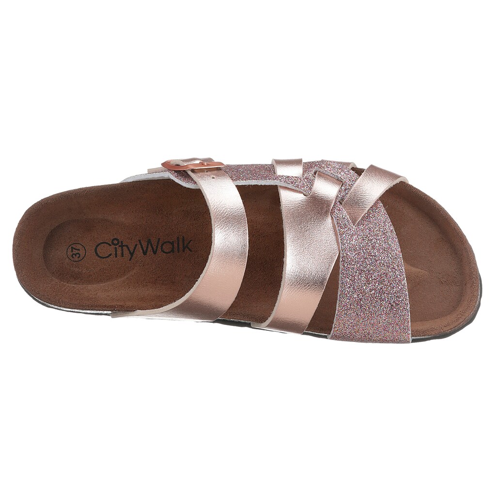 CITY WALK Pantolette, in Metallic-/Glitzeroptik