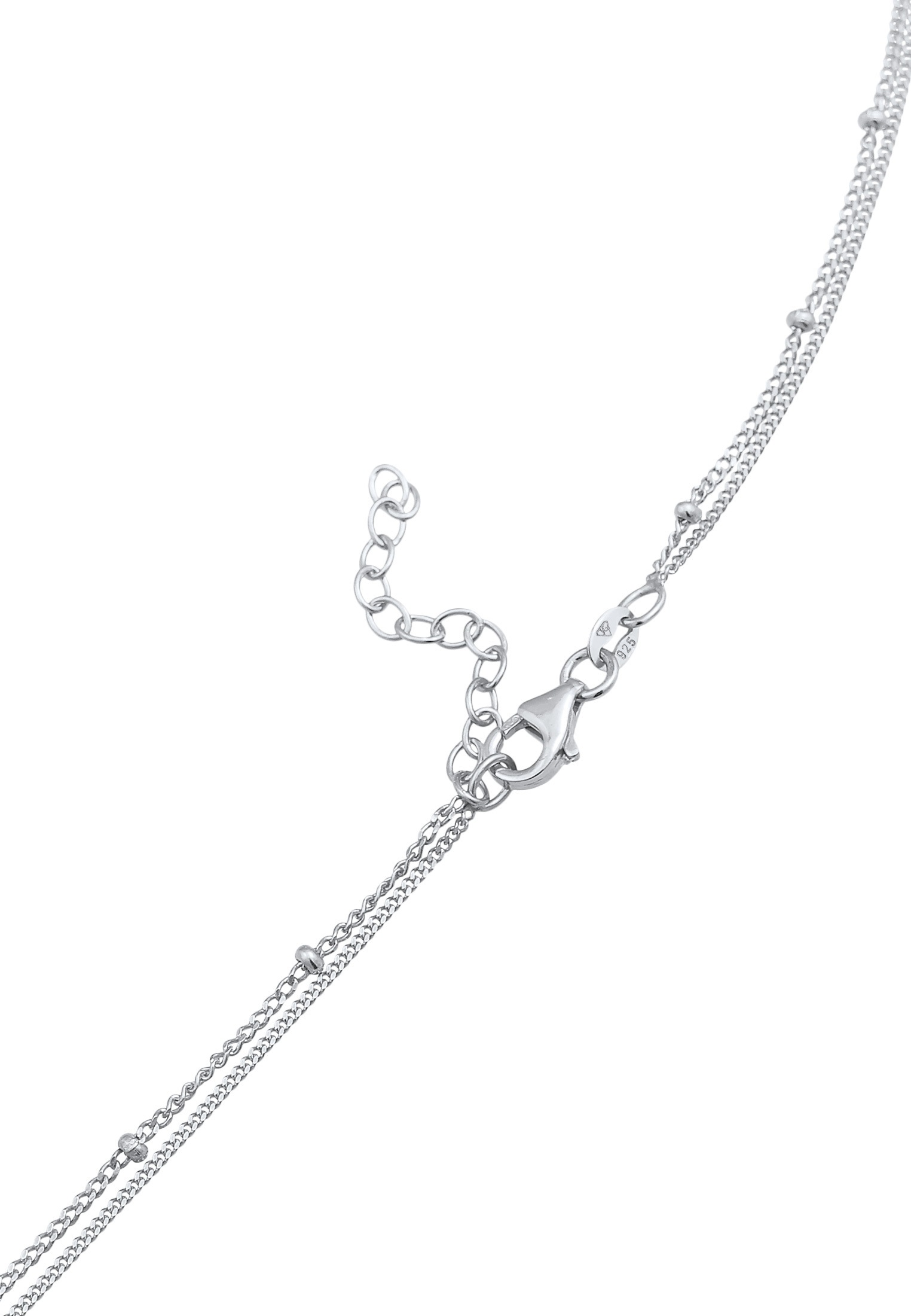Elli Silberkette »Halskette Choker Layer Mondstein Kugelkette 925 Silber«