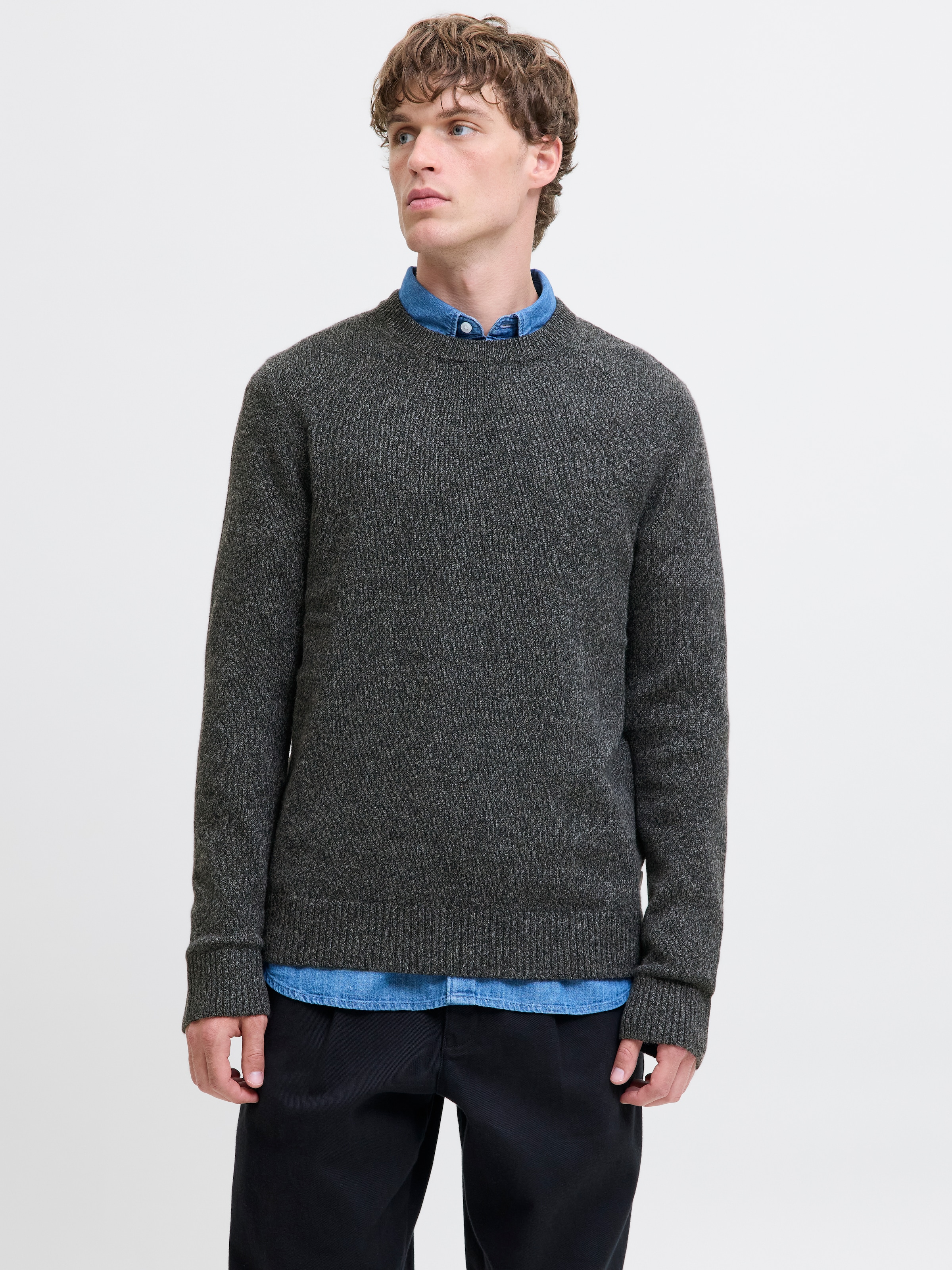 Jack & Jones Rundhalspullover »JPRBLULAMBSWOOL KNIT CREW NECK«