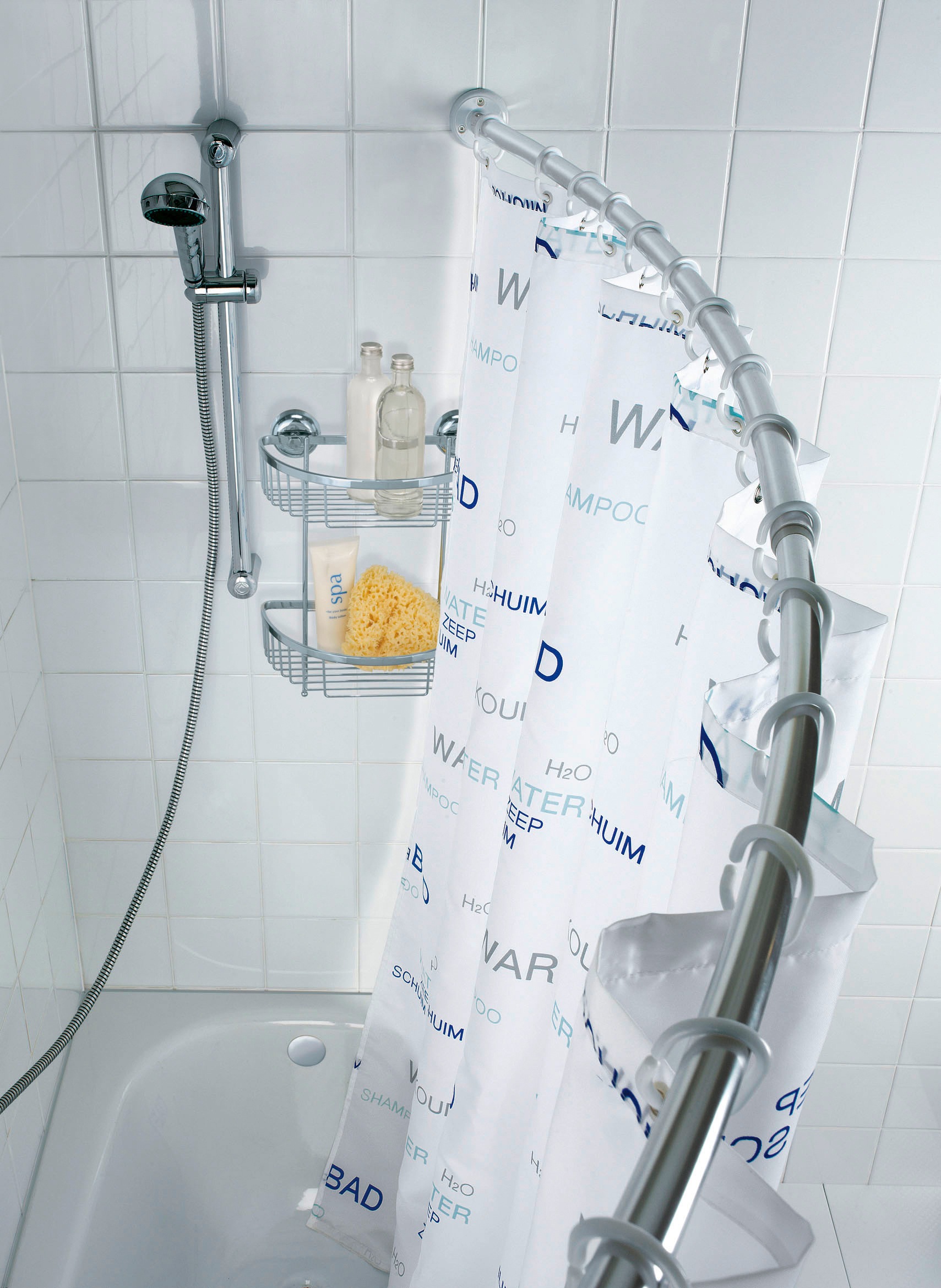 Wenko Bogenstange »Chrom« ausziehbar Duschvorhangstange, Breite 110 - 200 cm in silberfarben