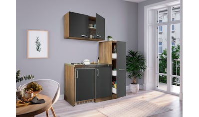 RESPEKTA Küchenzeile, mit Duo-Kochplattenmulde und Kühlschrank, Breite 130 cm kaufen
