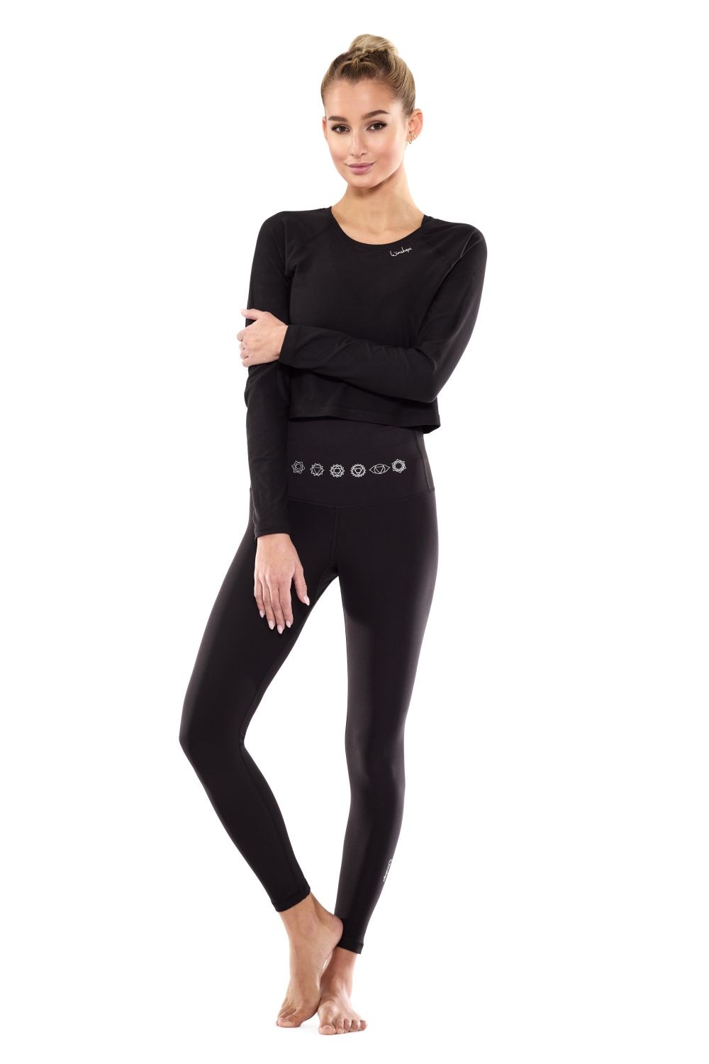 Winshape Leggings »HWL112C-silberne 7 Chakras«, Bauch-Weg-Effekt durch High Waist-Bund