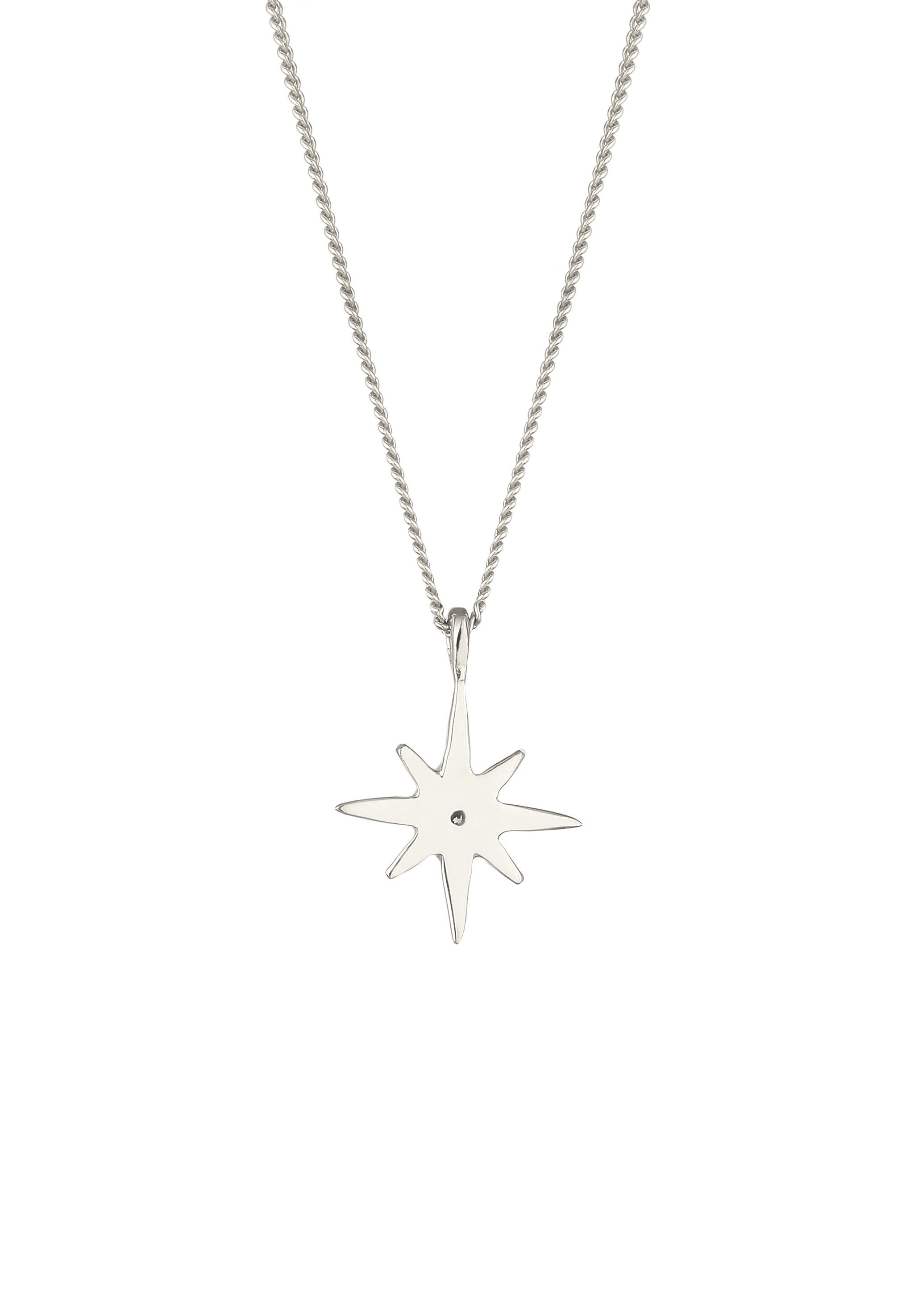 Elli DIAMONDS Silberkette »Halskette Stern mit Laborgezüchteten Diamant (0.035 ct) 925 Sterling Silber«