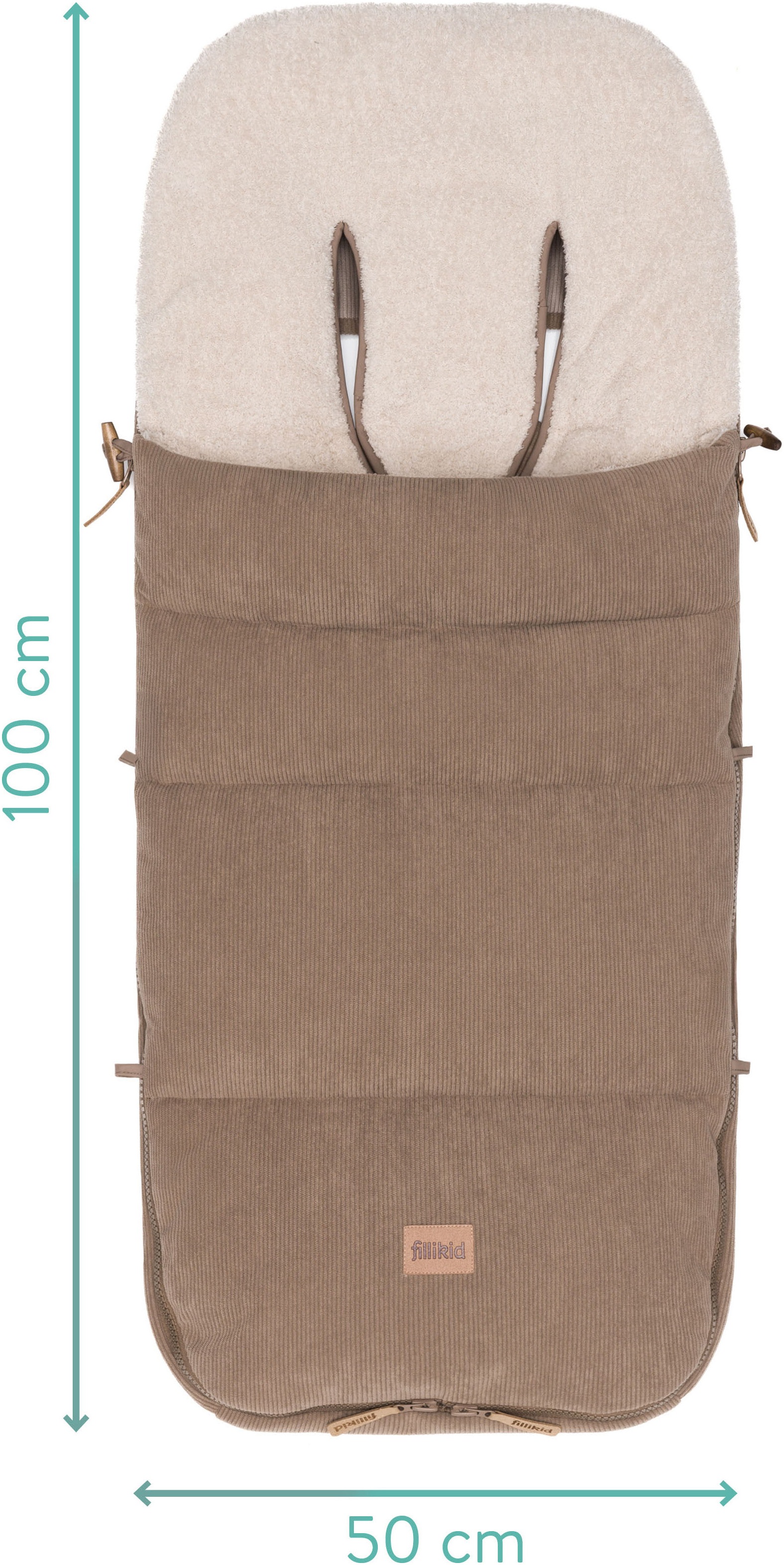 Fillikid Fußsack »Kinley Cord/Teddyplüsch, Winterfußsack«