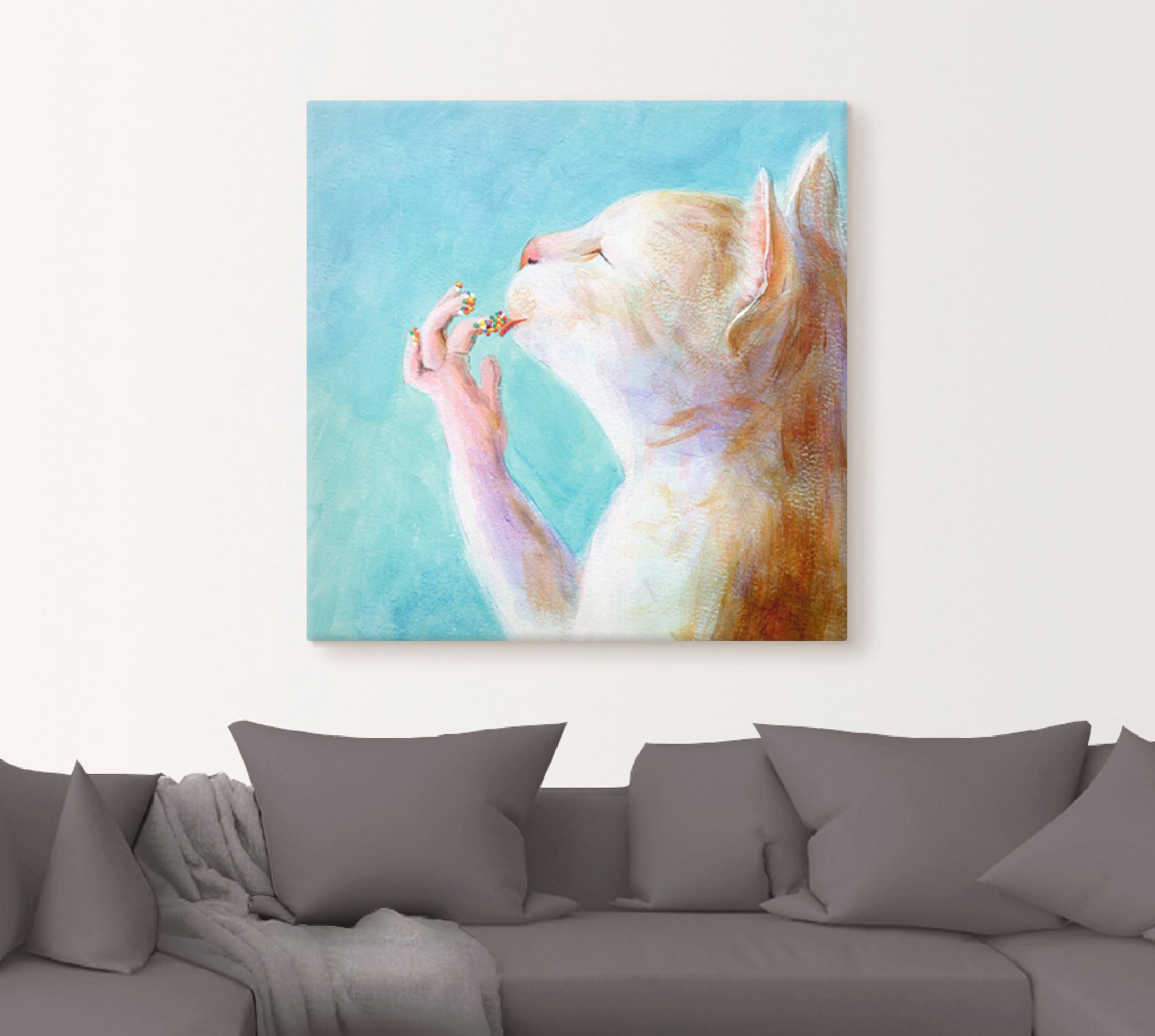 Artland Wandbild »Naschkatze«, Haustiere, (1 St.), als Leinwandbild, Poster, Wandaufkleber in verschied. Größen