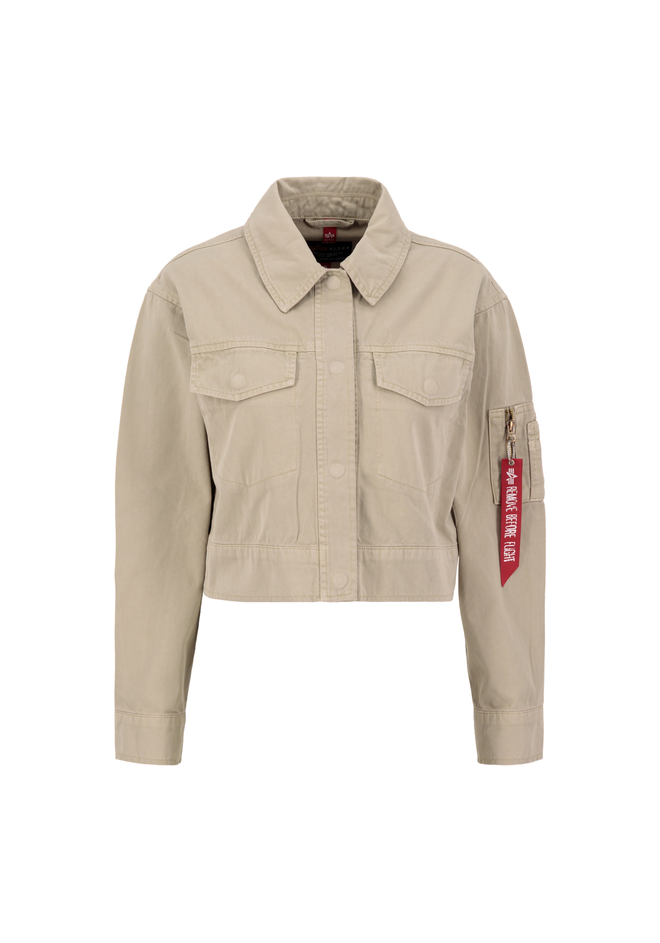 Alpha Industries Damen Bomberjacke »Deck Jacket Cropped Wmn« in beige, Größe S