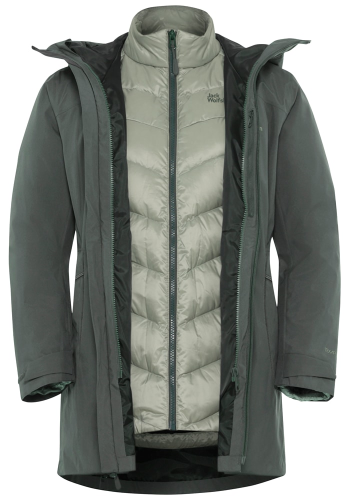 Jack Wolfskin 3-in-1-Funktionsjacke »ICECAPE 3IN1 DOWN JKT W RDS«, mit Kapuze