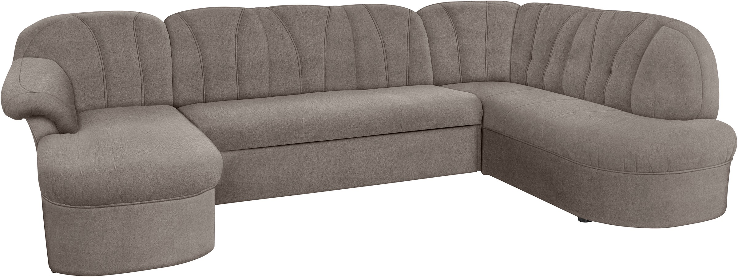 DOMO collection Wohnlandschaft »Pegnitz, zeitlos und modern, mit attraktiver Rückensteppung, U-Form«, wahlweise mit Bettfunktion
