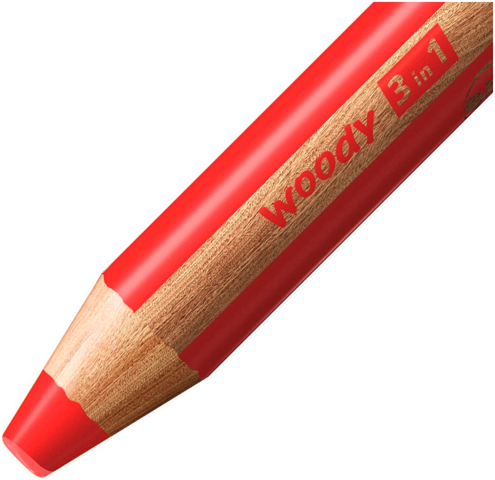 STABILO Buntstift »Wasserfarbe & Wachsmalkreide woody 3 in 1 - 6er Pack« mit 6 verschiedenen Farben; Made in Germany