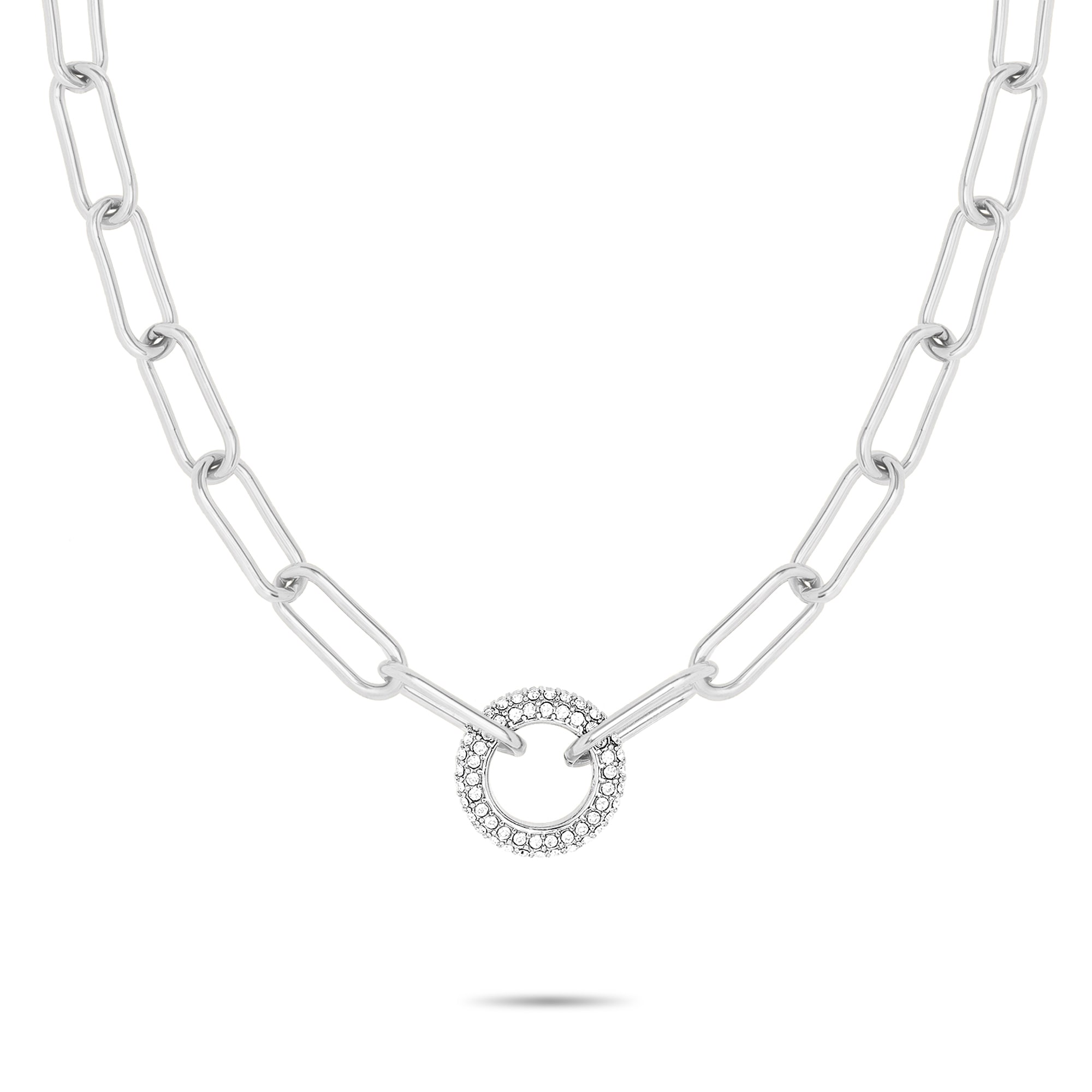 Tamaris Gliederkette »Schmuck Geschenk Edelstahl Halskette mit Glitter Donut« mit Glasstein